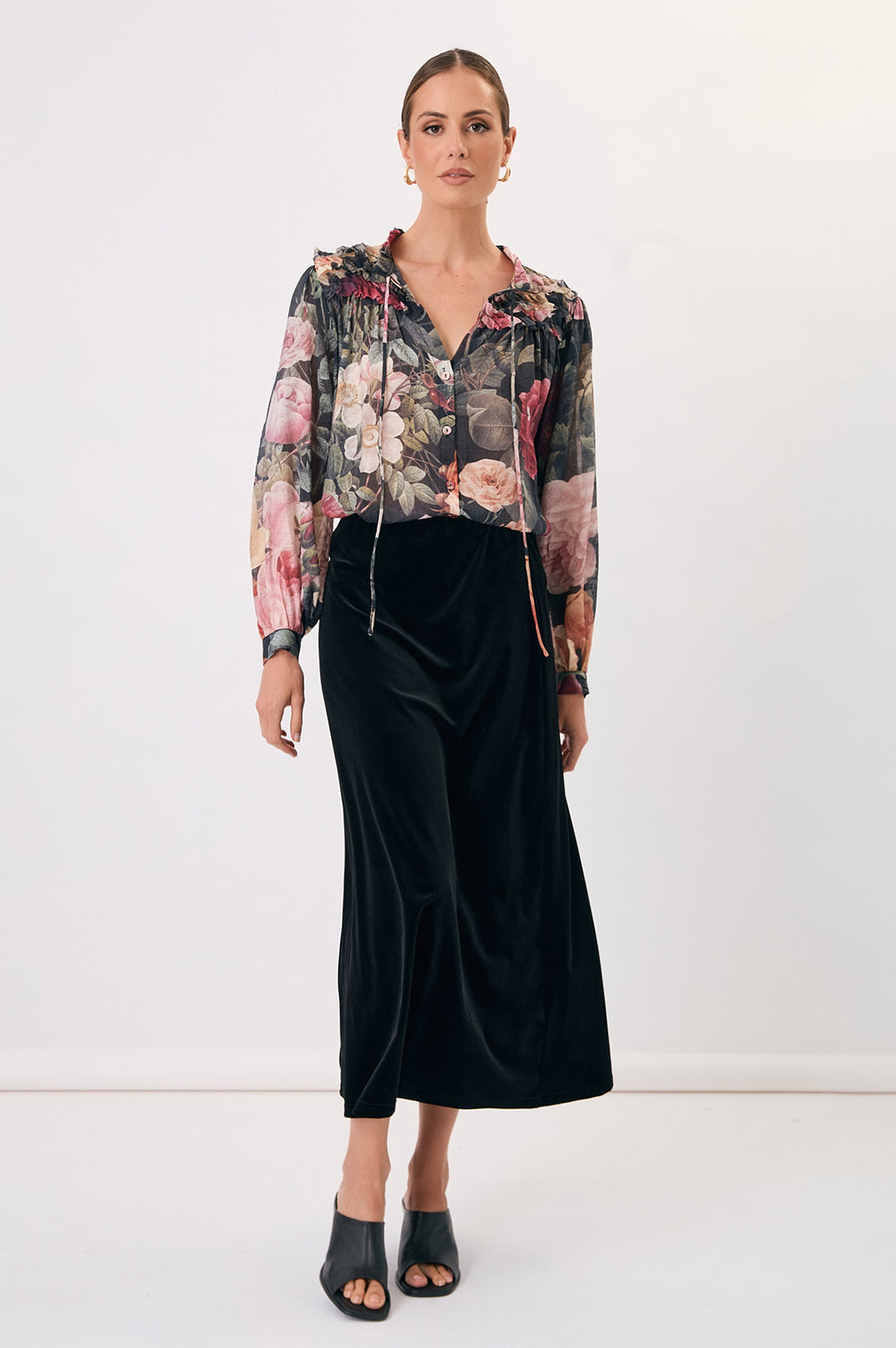 Adorne Carrie Floral Frill Shirt