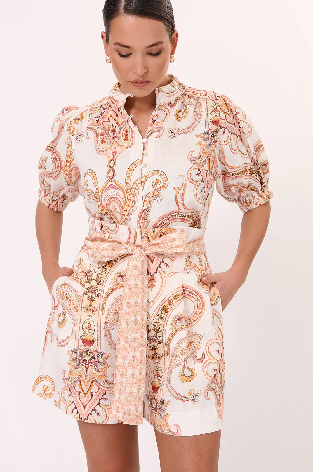 Adorne Lilian Short Sleeve Linen Top