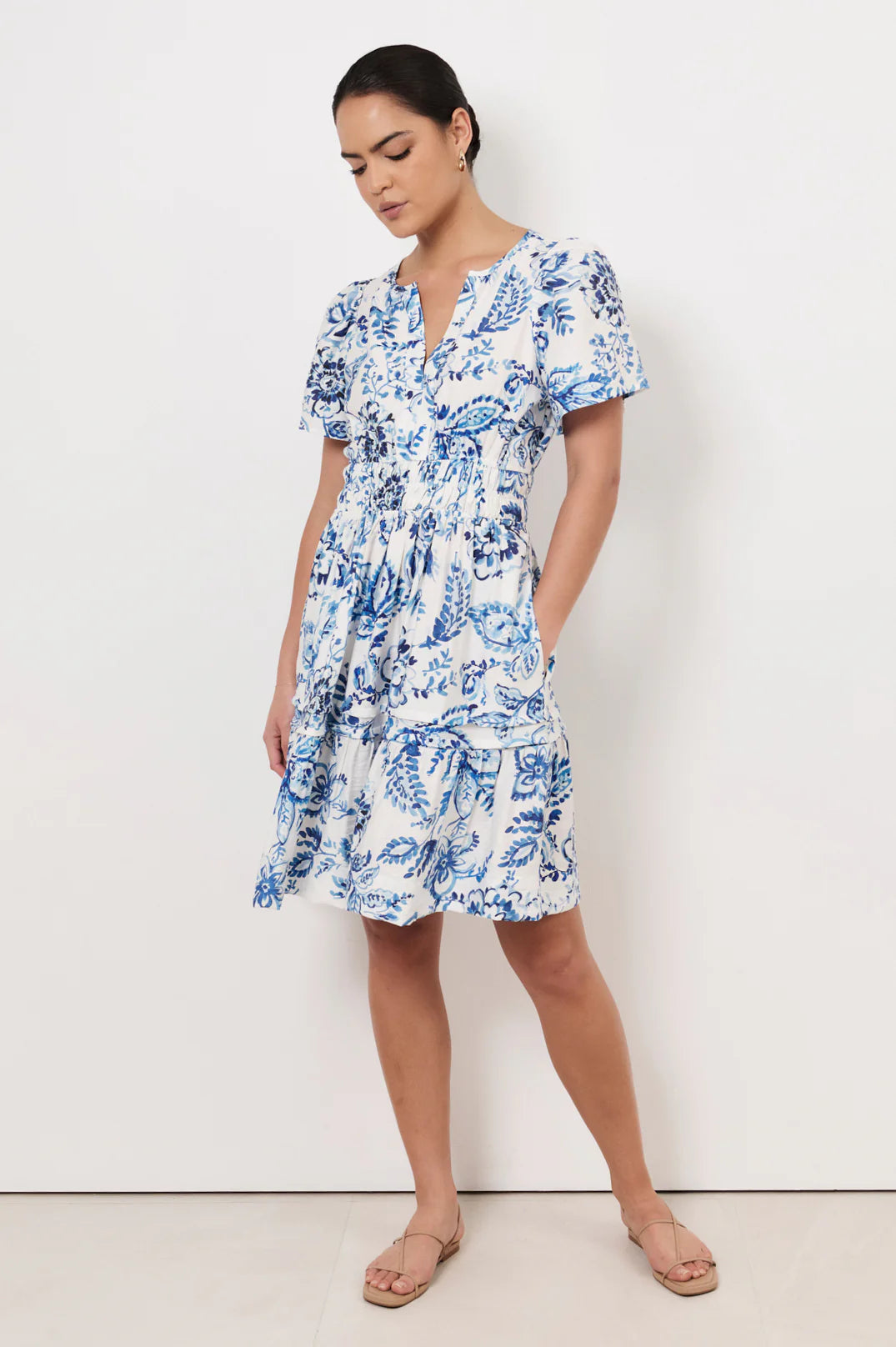 Adorne Eliana Short Sleeve Short Dress