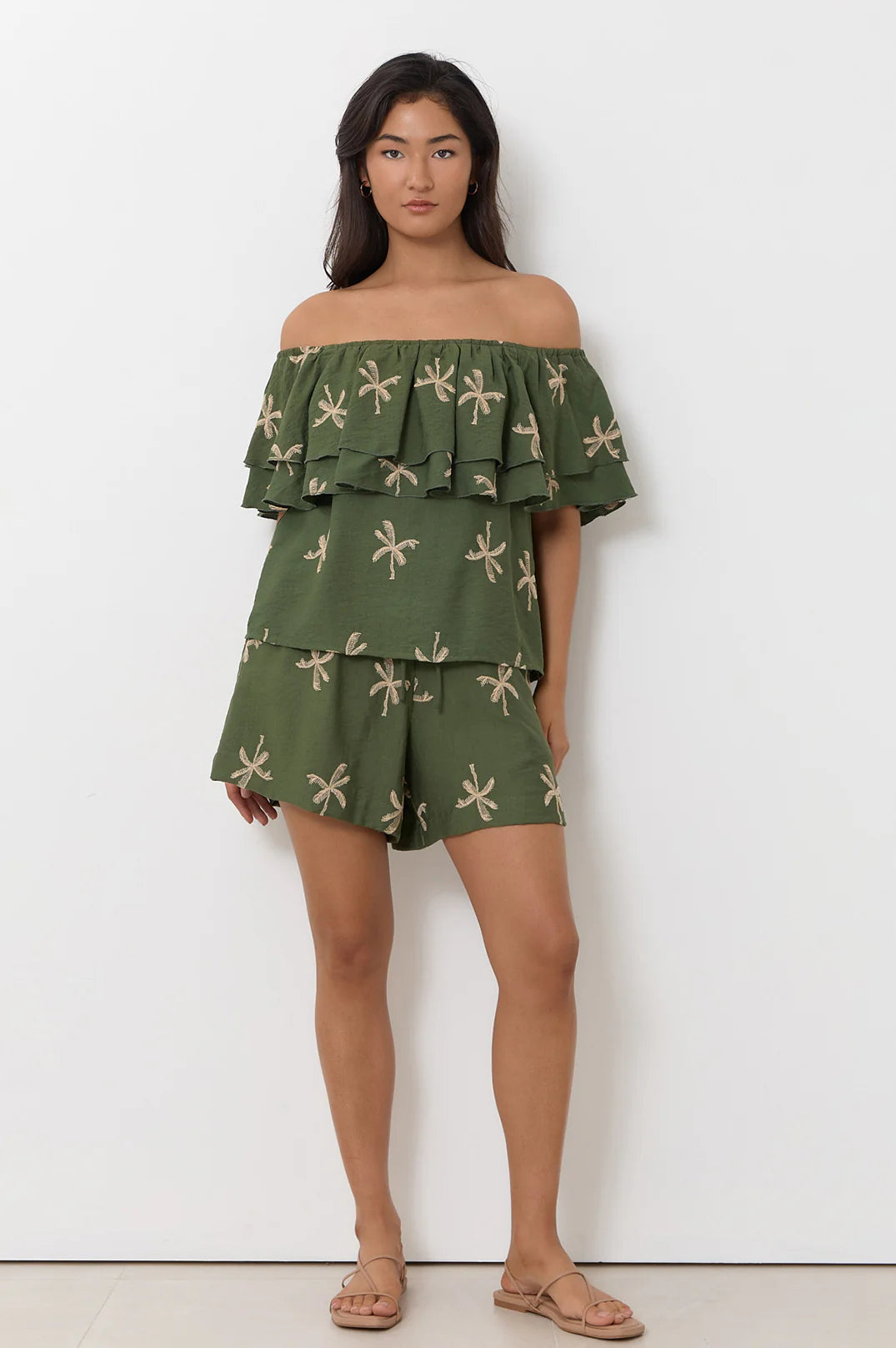 Adorne Kalani Embroidered Palm Top