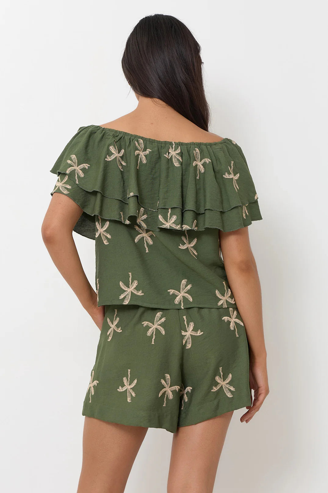 Adorne Kalani Embroidered Palm Top