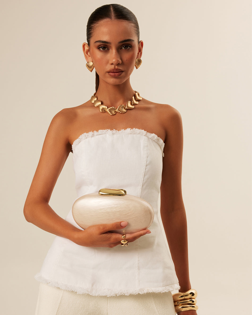 Billini AMINA Clutch Bag - Ivory