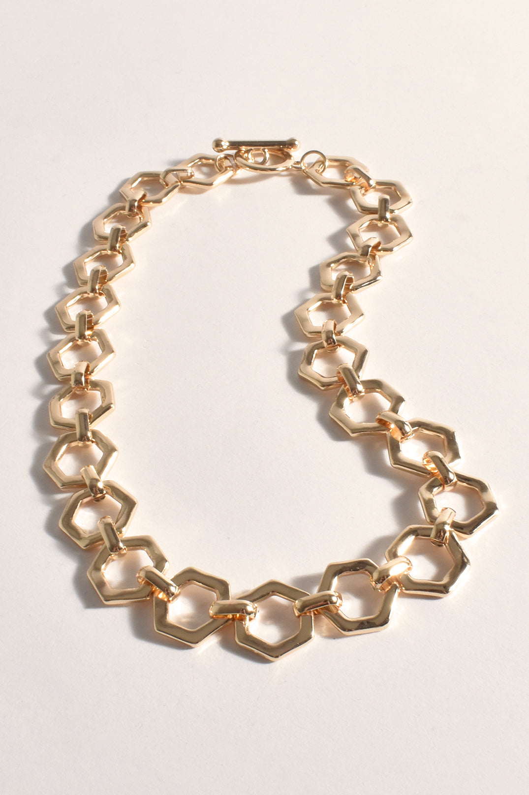 Adorne Chunky Geo Shapes Chain Necklace