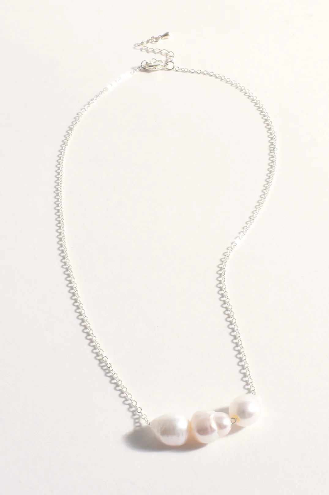 Adorne Pearl Panel Fine Short Necklace