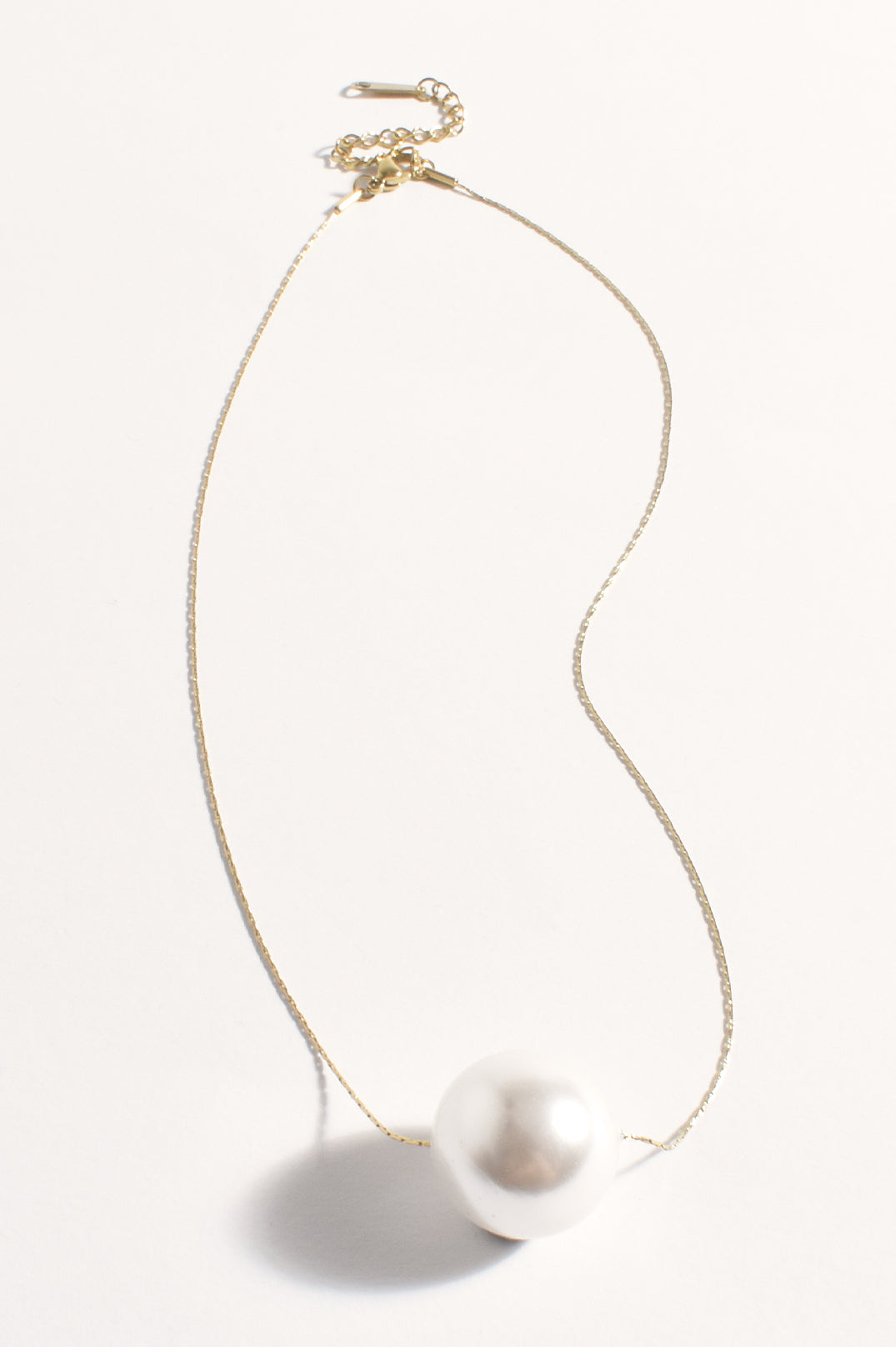 Adorne Fine Snake Chain Pearl Necklace