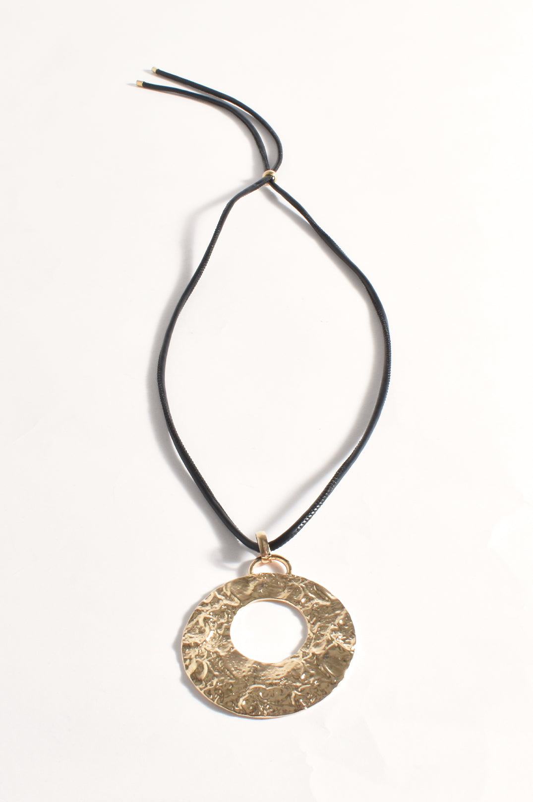 Adorne Textured Metal Adjustable Pendant Necklace