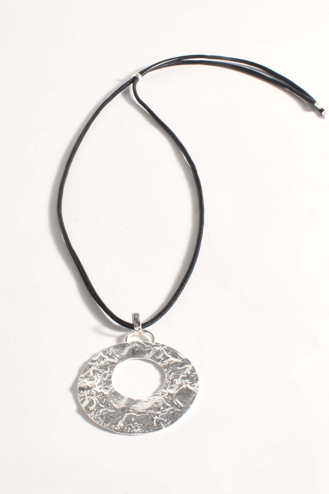 Adorne Textured Metal Adjustable Pendant Necklace