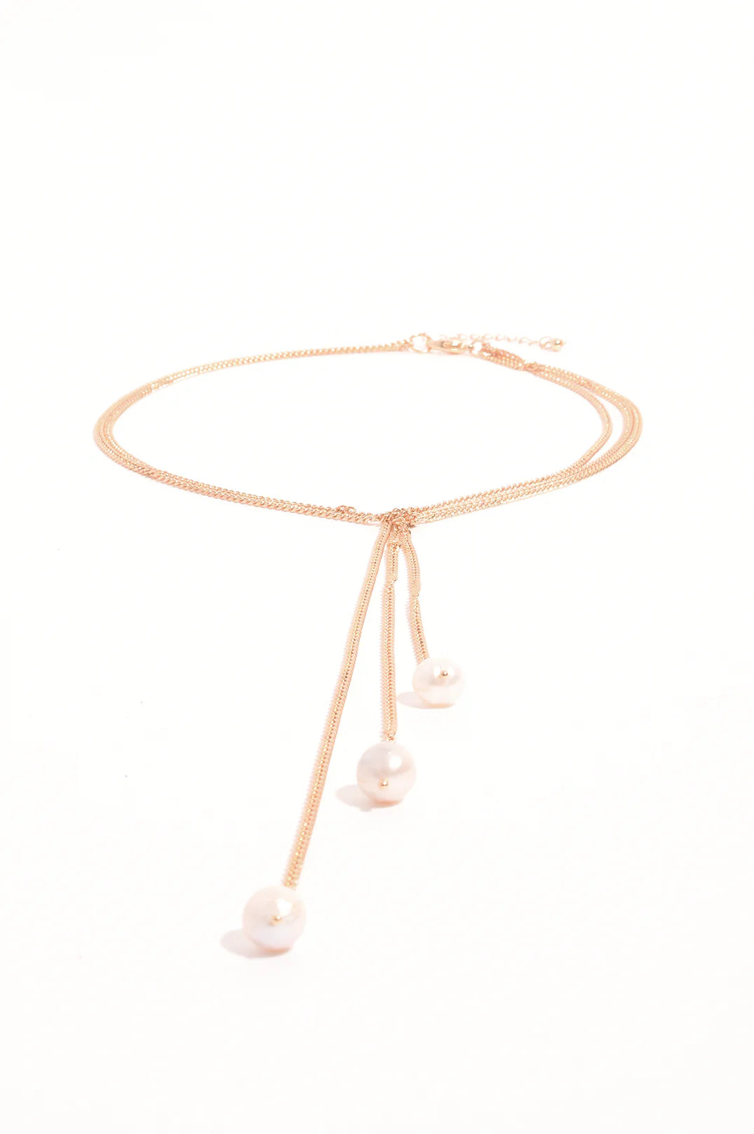 Adorne Knotted Y Drop Pearl Necklace