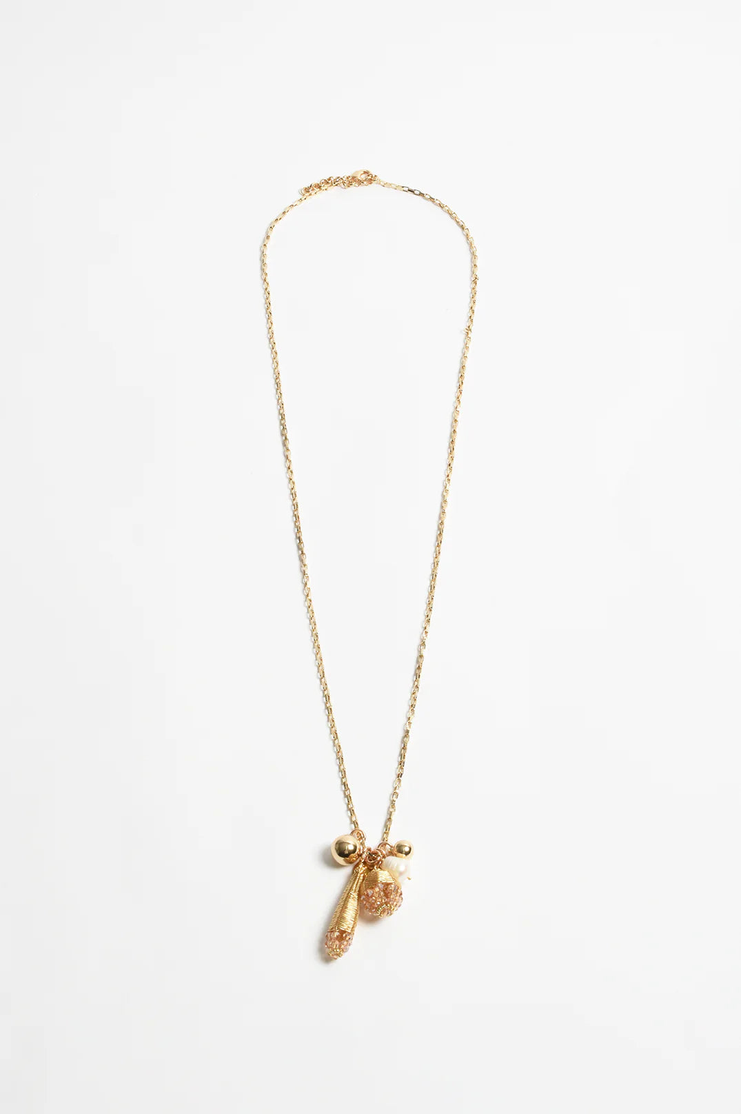 Adorne Artisan Woven Cluster Necklace - Gold