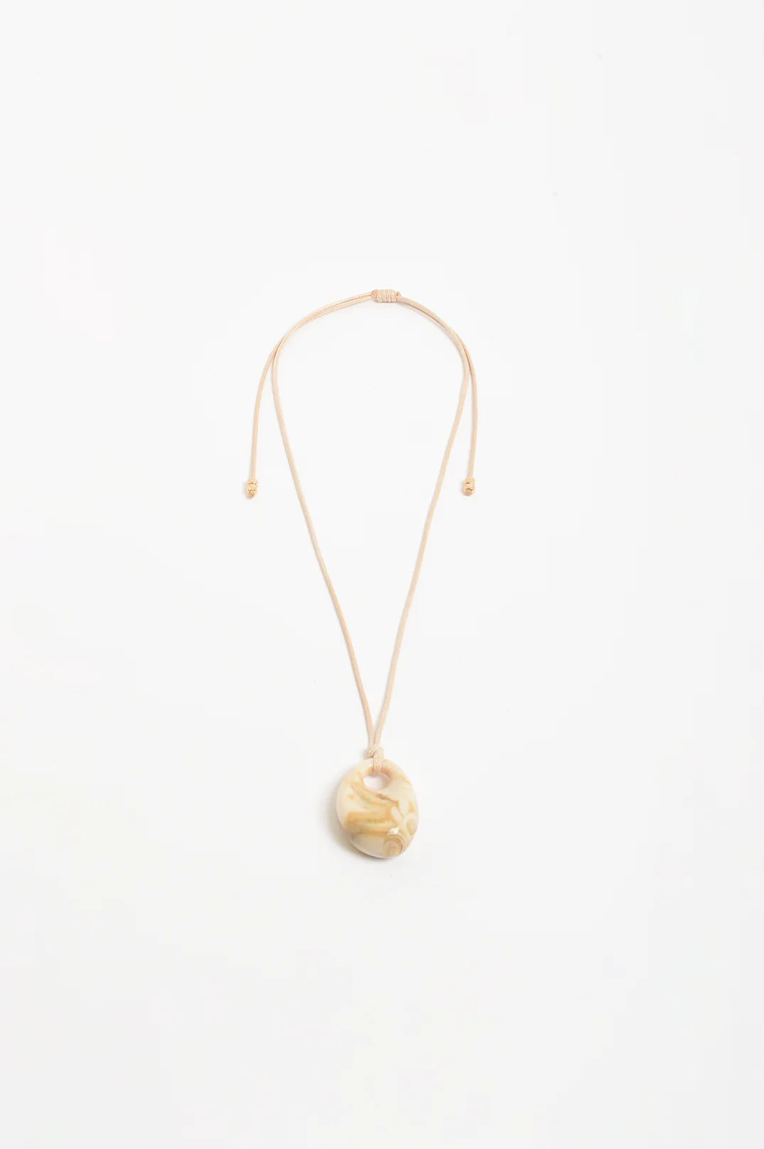 Adorne Resin Pendant Adjustable Leather Necklace - Camel