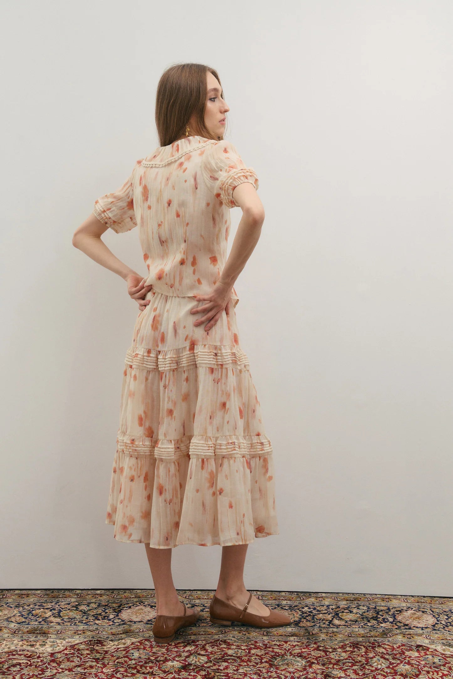 Maevarii Apricity Short Sleeve Shirt - Peaches & Cream