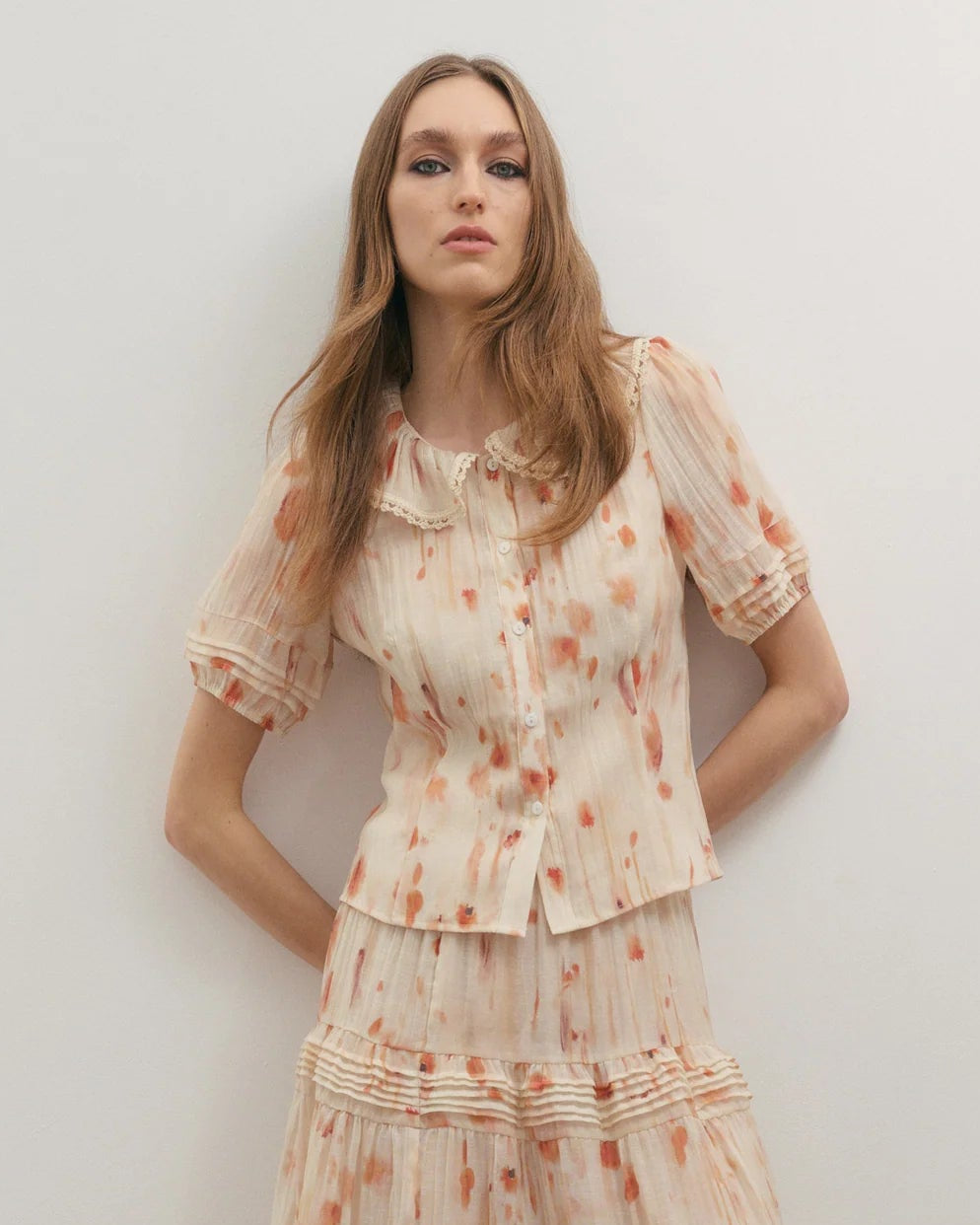 Maevarii Apricity Short Sleeve Shirt - Peaches & Cream
