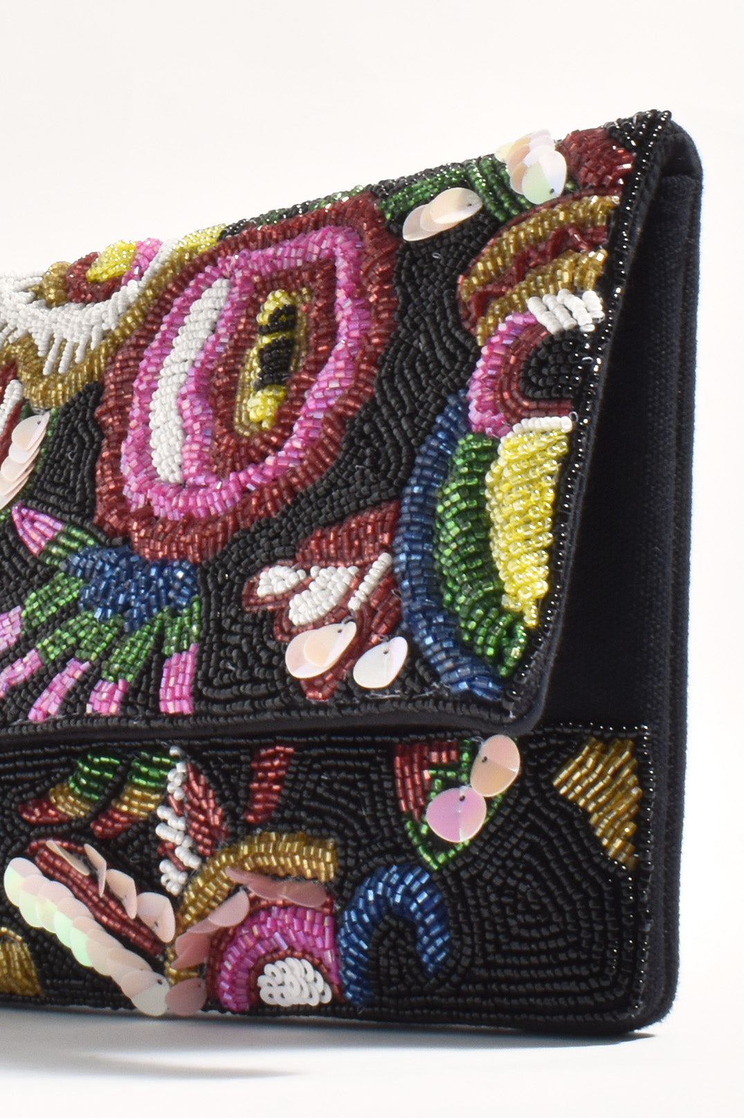 Adorne Rio Floral Beaded Statement Clutch