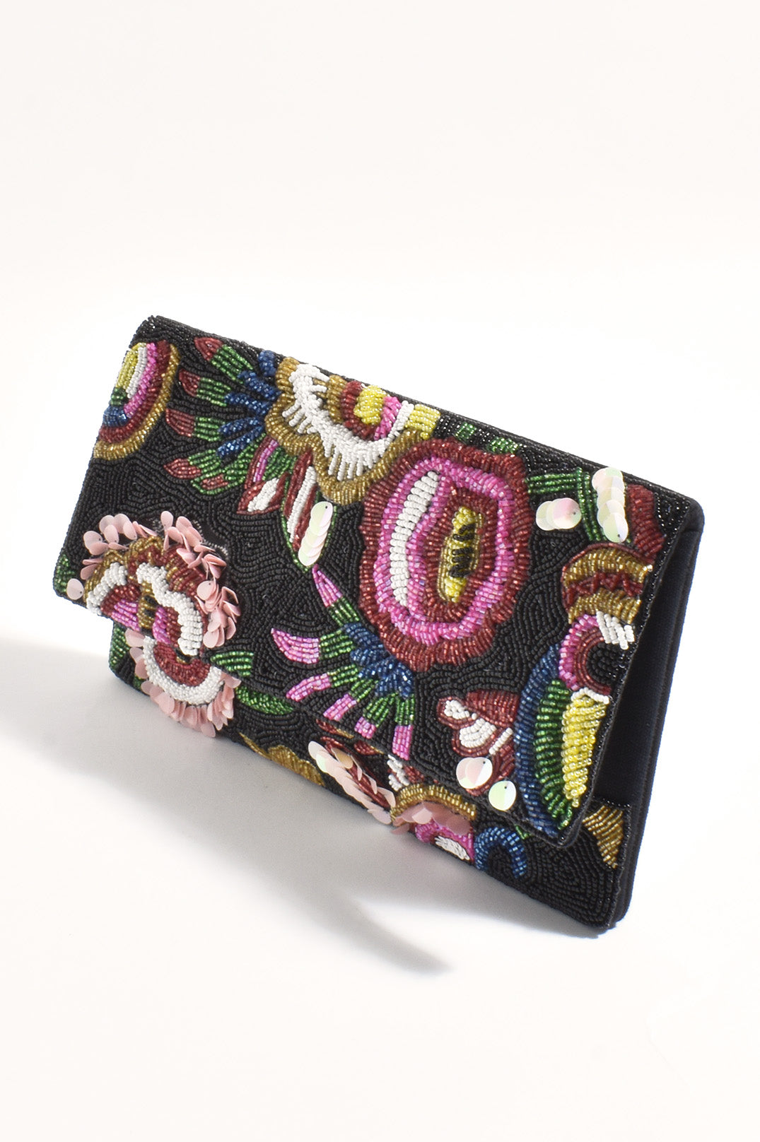 Adorne Rio Floral Beaded Statement Clutch