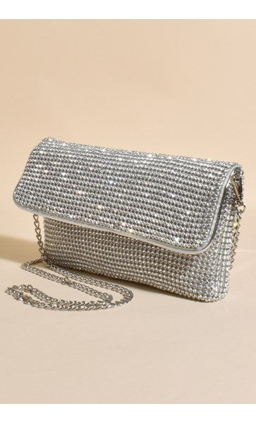 Adorne Malia Foldover Diamante Clutch