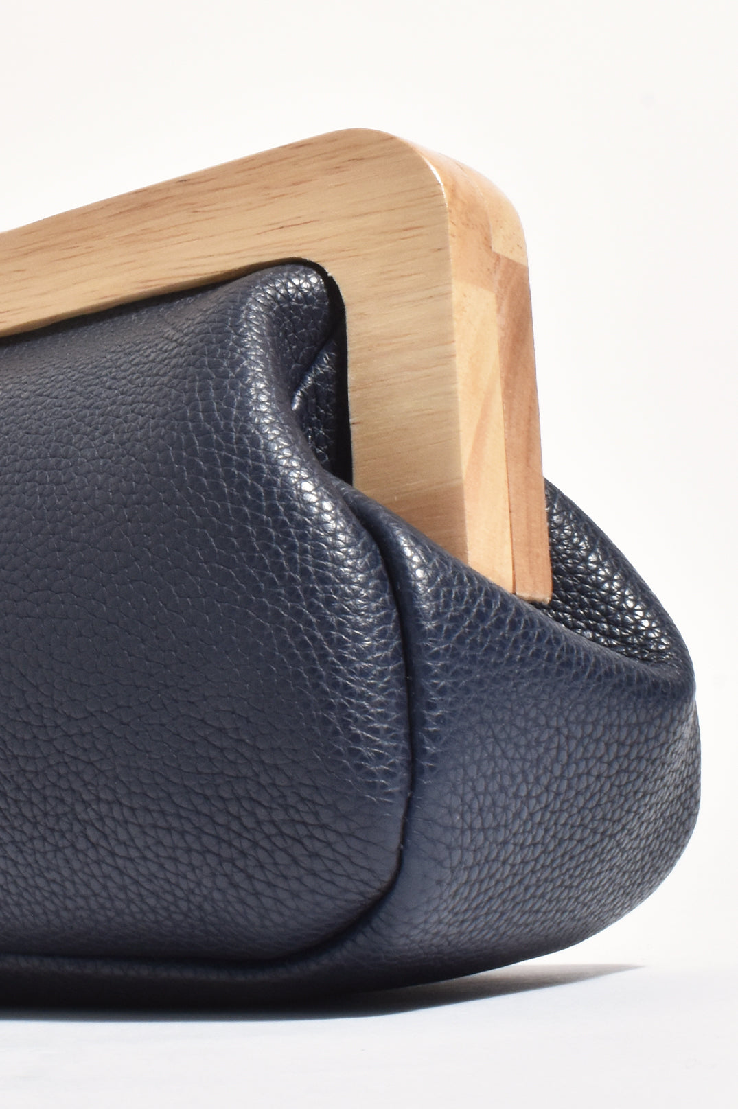 Adorne Kimmi Timber Frame Clutch - Navy