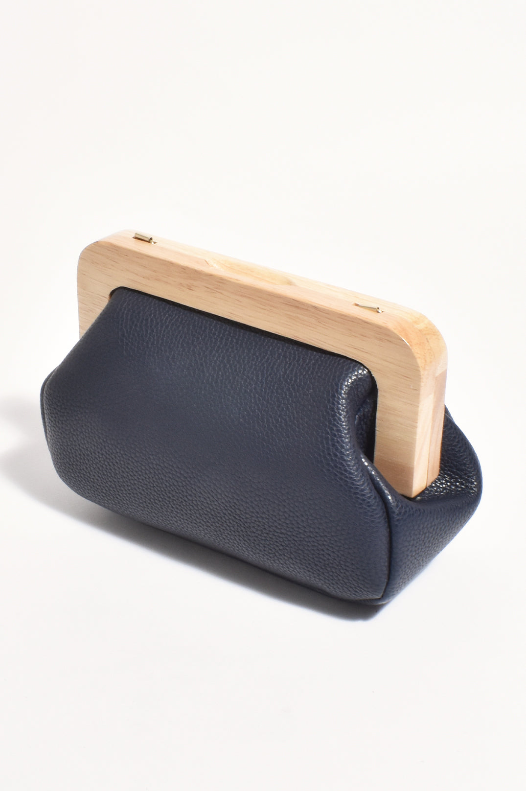 Adorne Kimmi Timber Frame Clutch - Navy