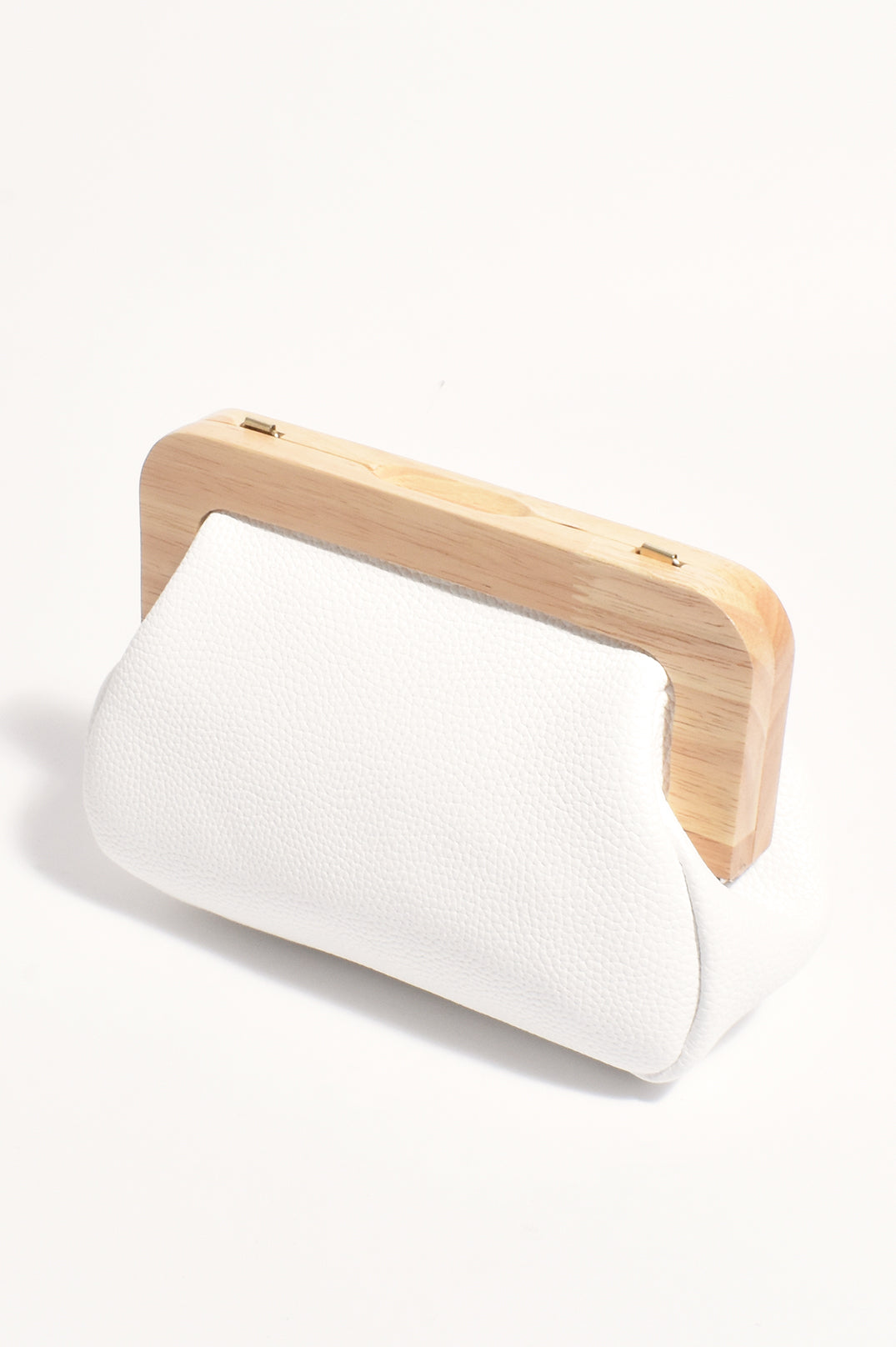 Adorne Kimmi Timber Frame Clutch - White