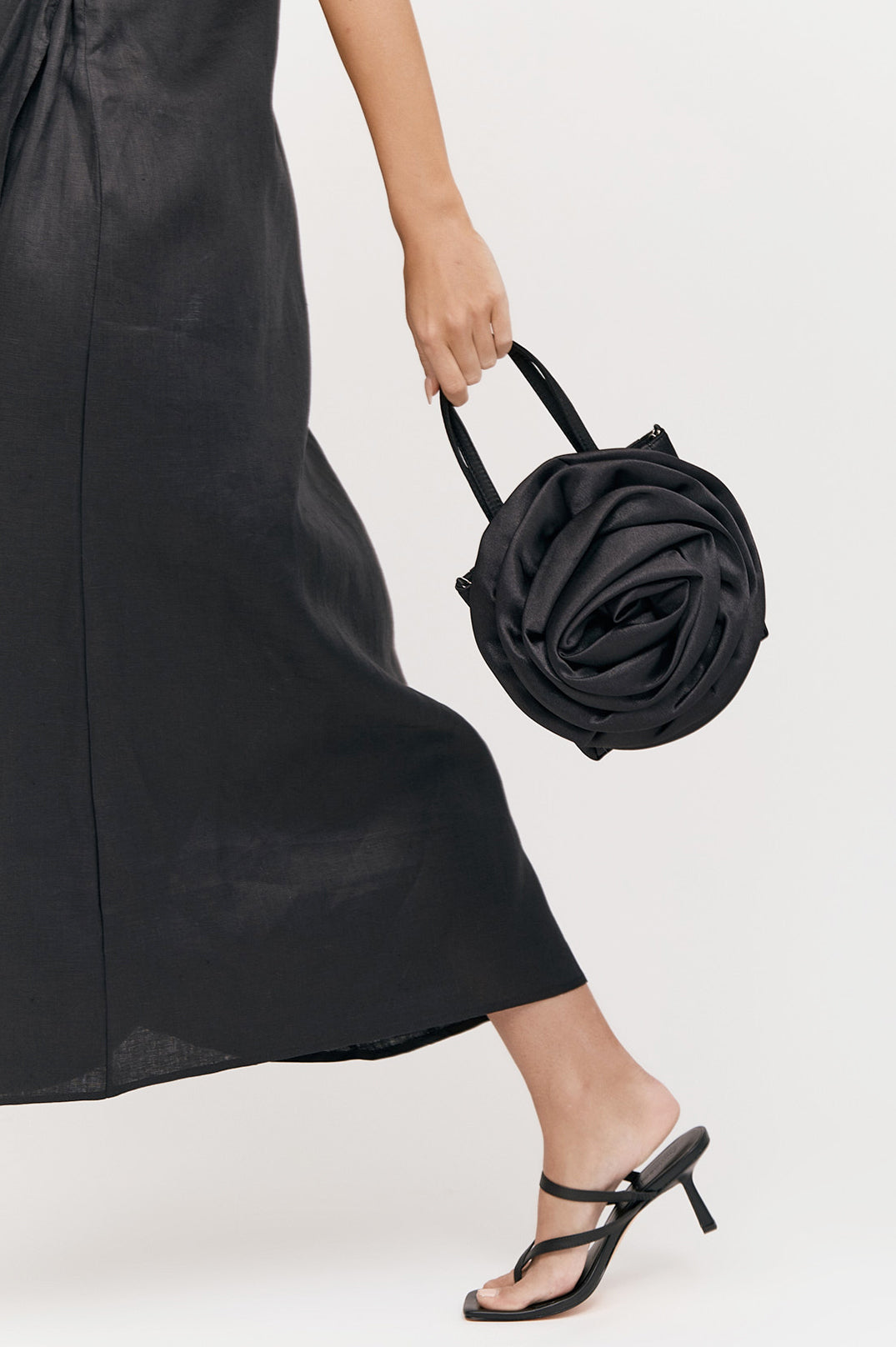 Adorne Rochelle Flower Mini Bag - Black