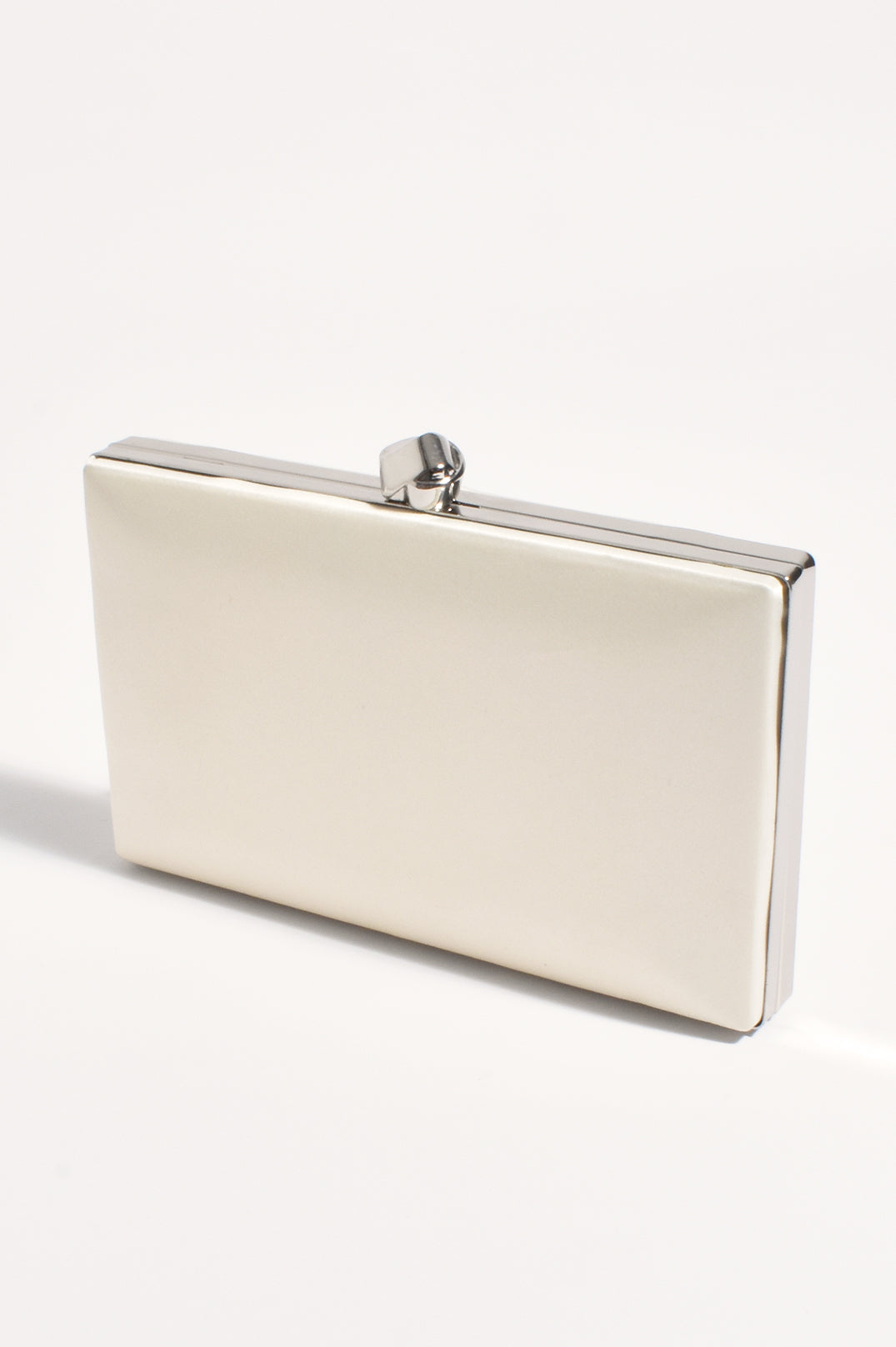 Adorne Mira Structured Clutch - Cream