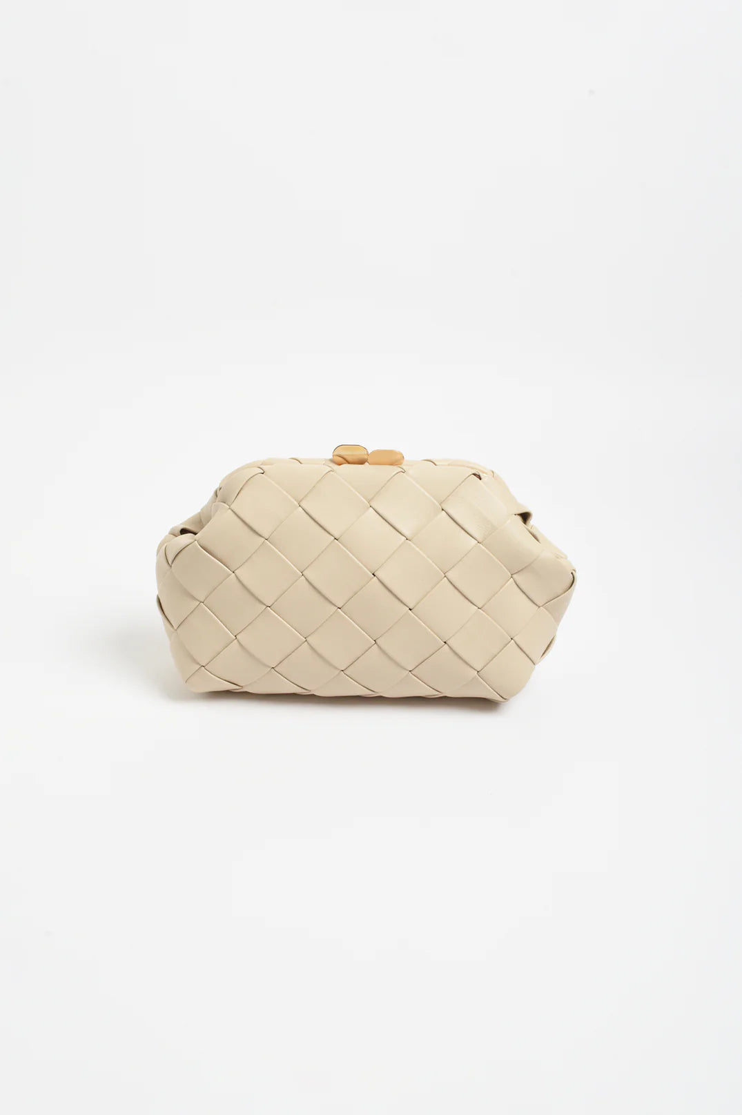 Adorne Amelie Weave Clutch - Cream