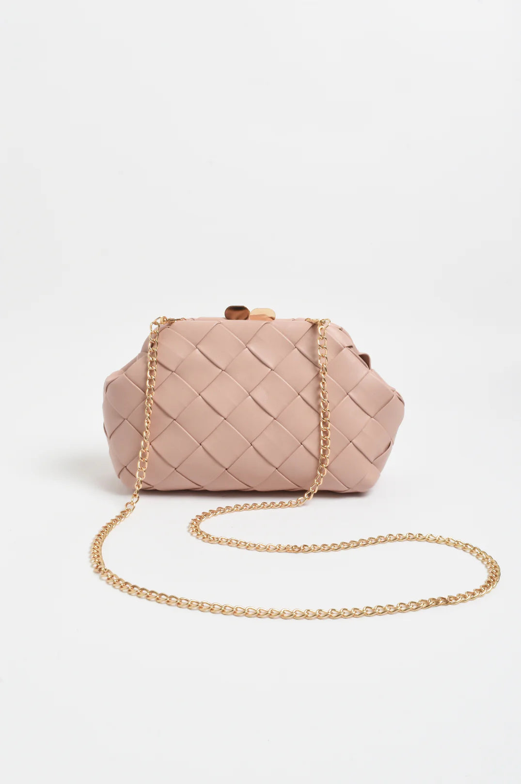 Adorne Amelie Weave Clutch - Pink