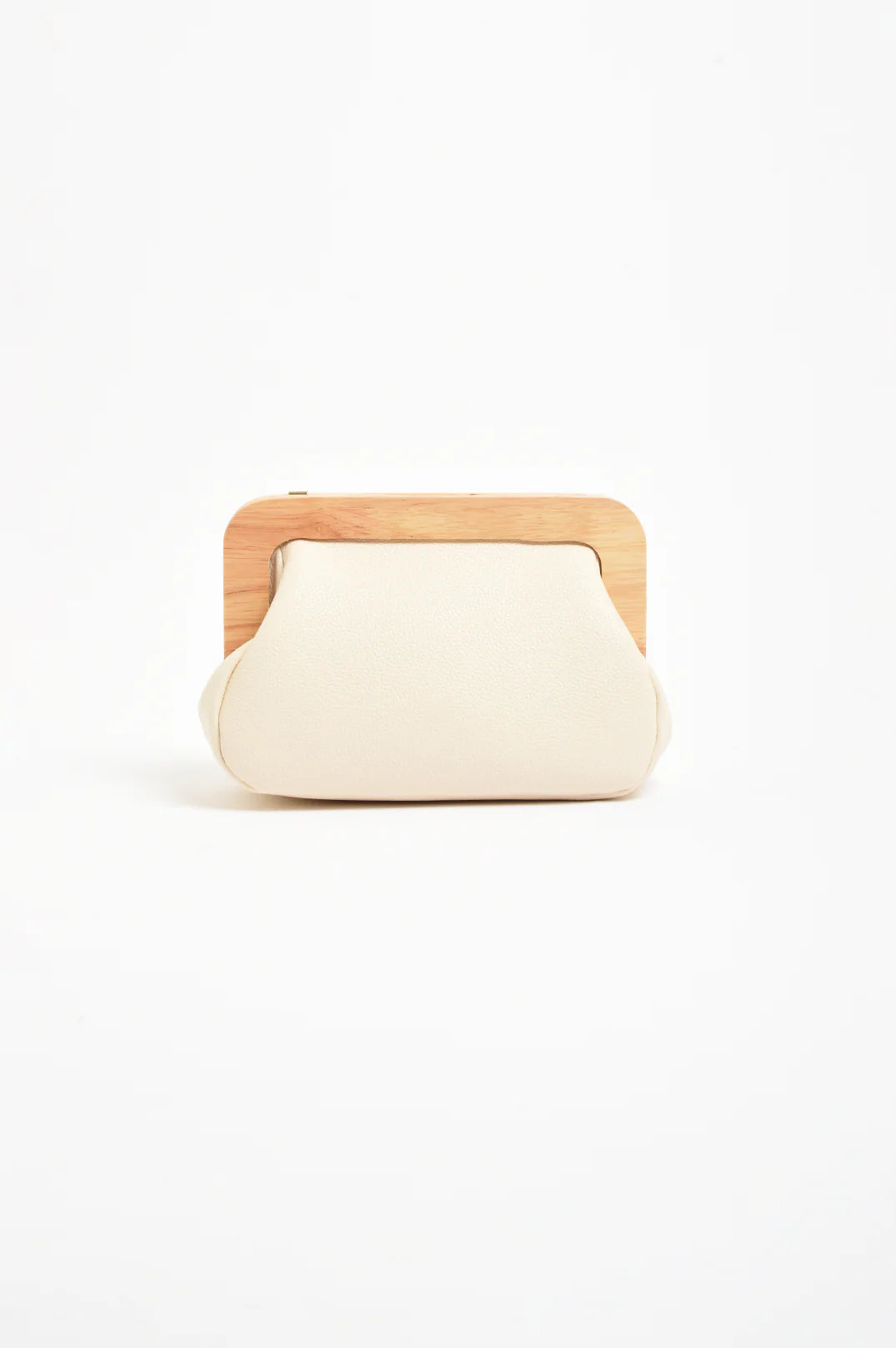 Adorne Kimmi Timber Frame Clutch - Off White