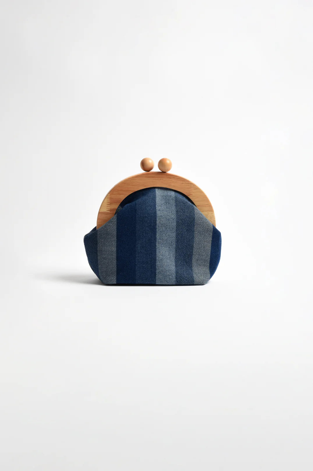 Adorne Wide Stripe Denim Timber Frame Clutch