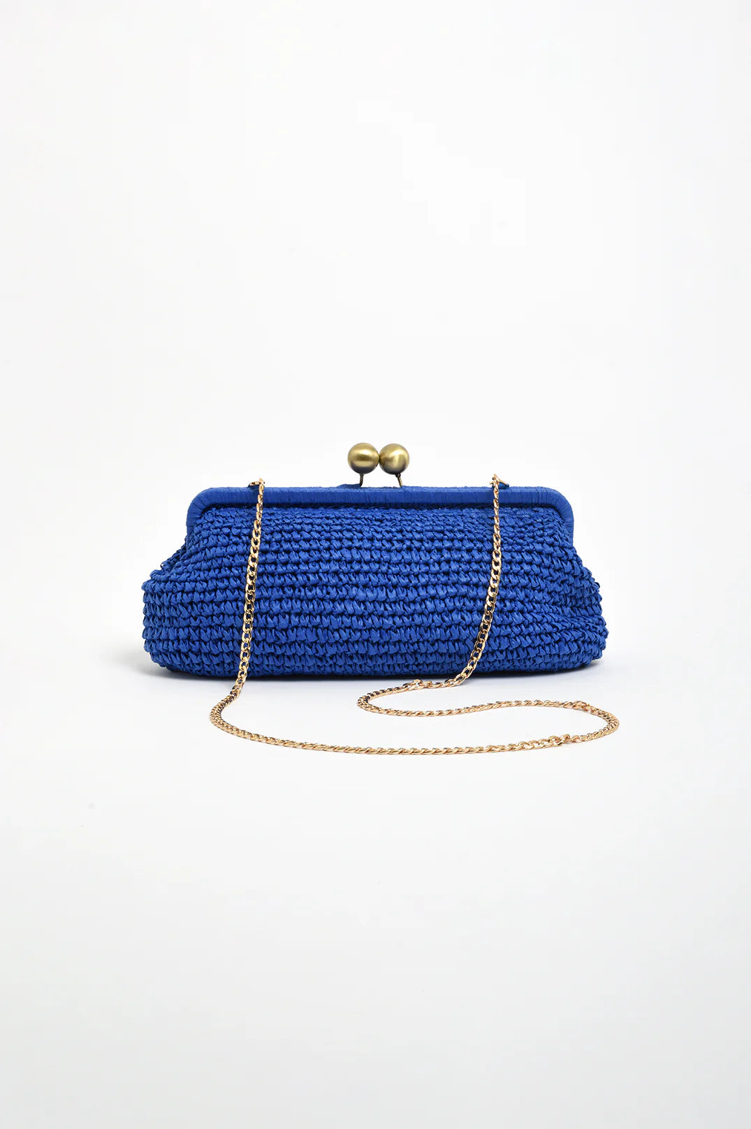 Adorne Clip Top Elongated Clutch - Cobalt