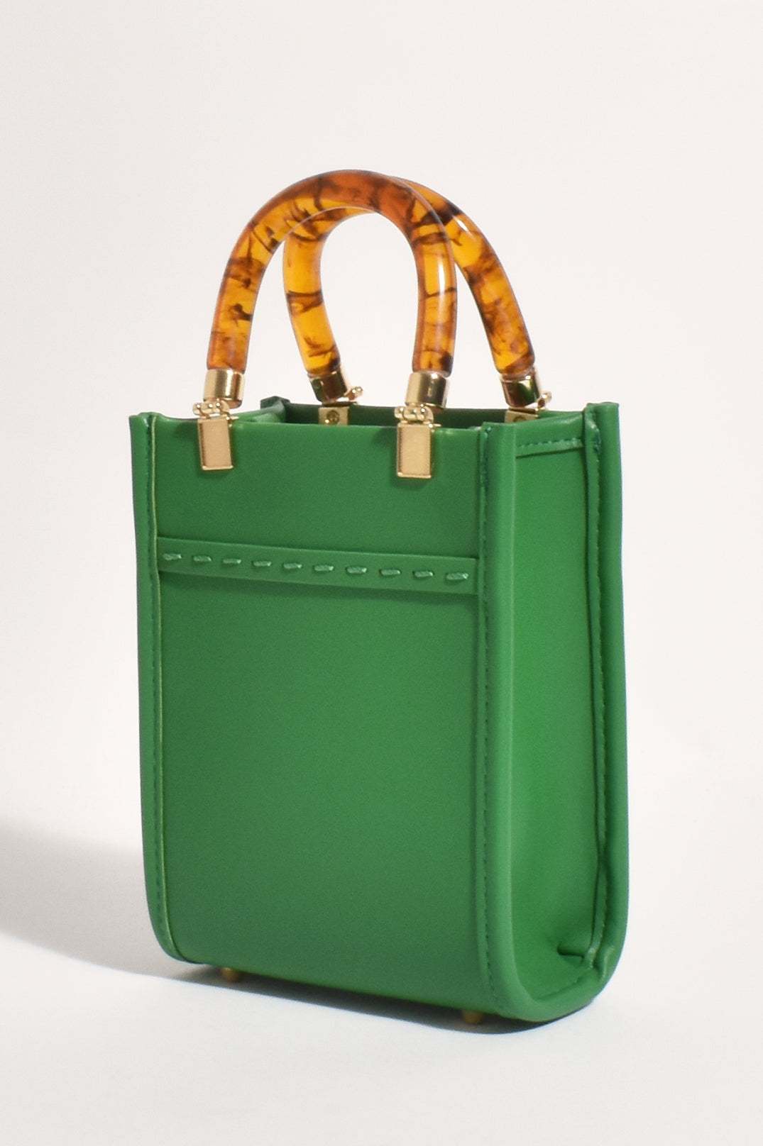 Adorne Penelope Resin Handle Mini Bag - Green