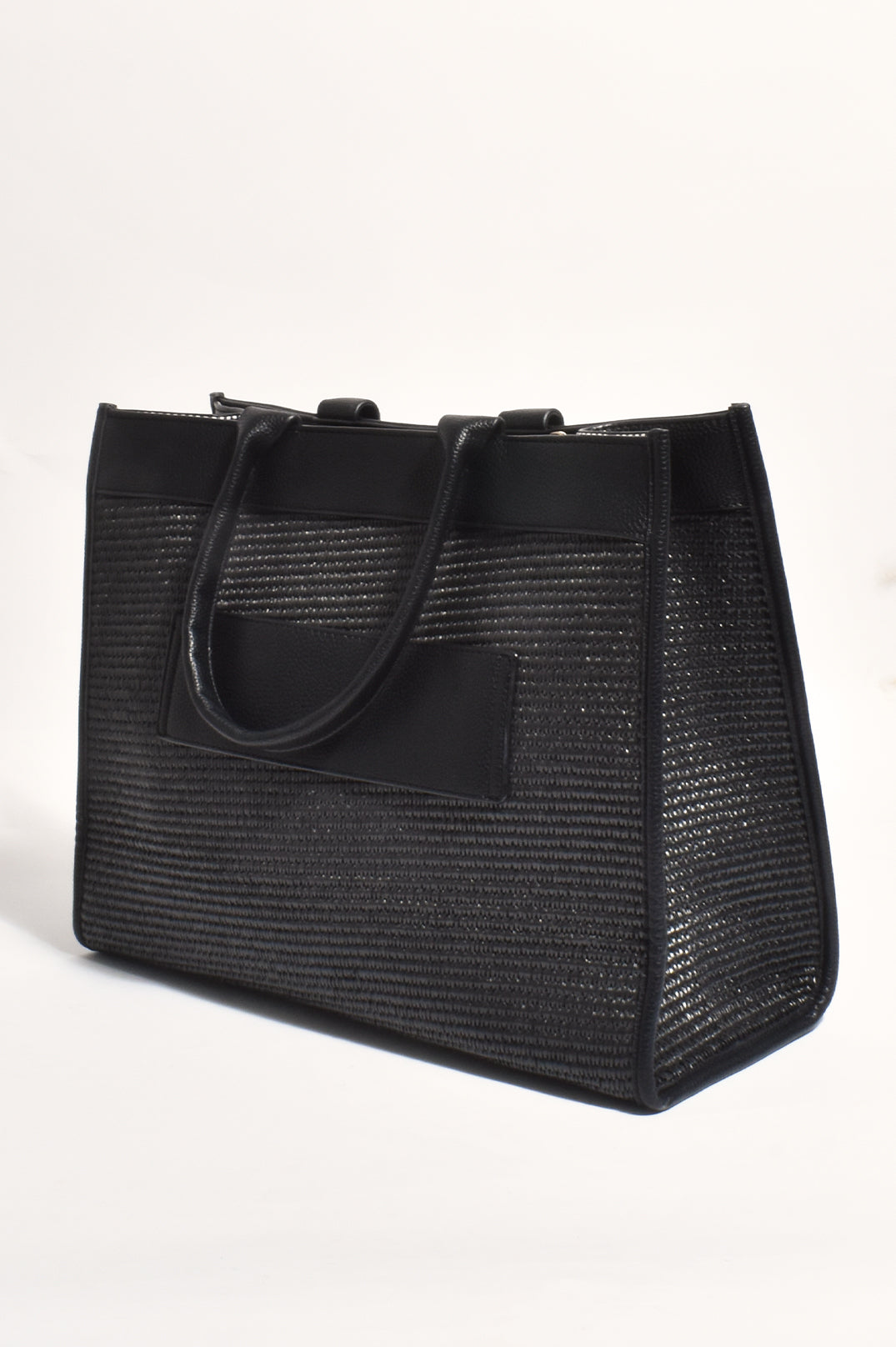 Adorne Kiki Weave Travel Tote Bag - Black