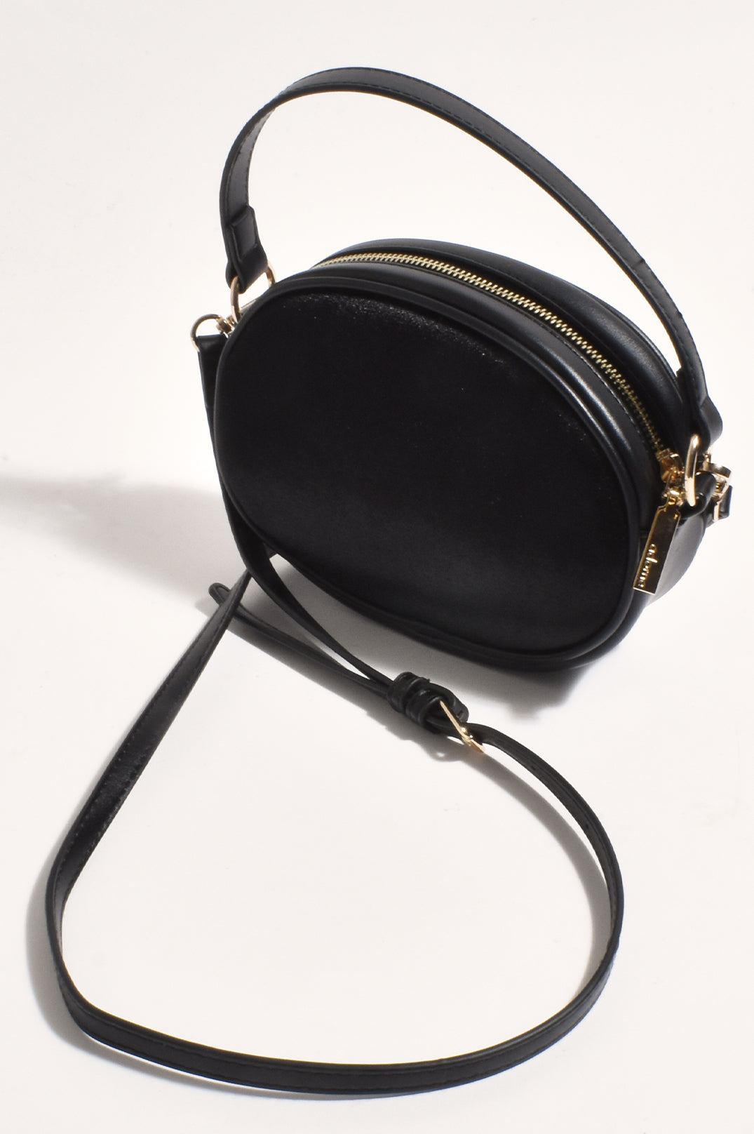 Adorne Pheobe Velvet Mini Oval Bag - Black