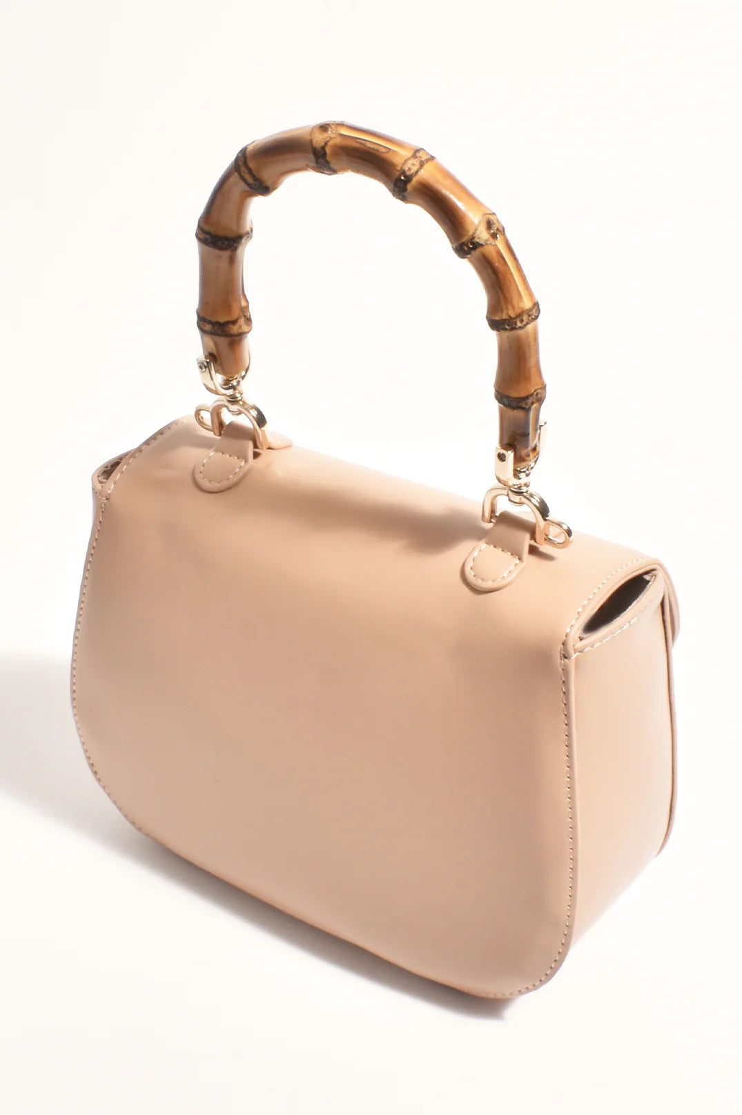 Adorne Marissa Bamboo Curved Mini Bag - Camel