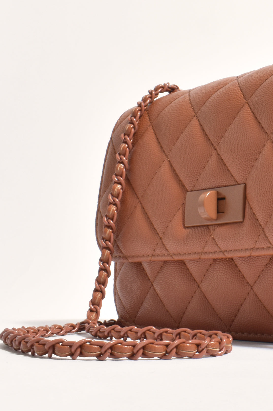 Adorne Cordelia Quilted Cross Body Bag - Tan