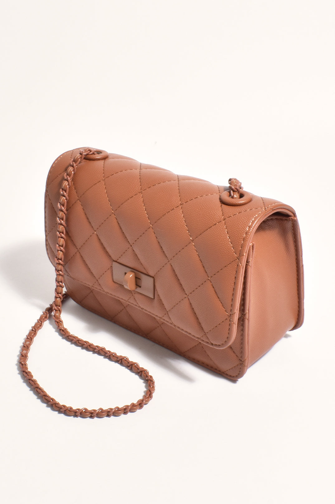 Adorne Cordelia Quilted Cross Body Bag - Tan