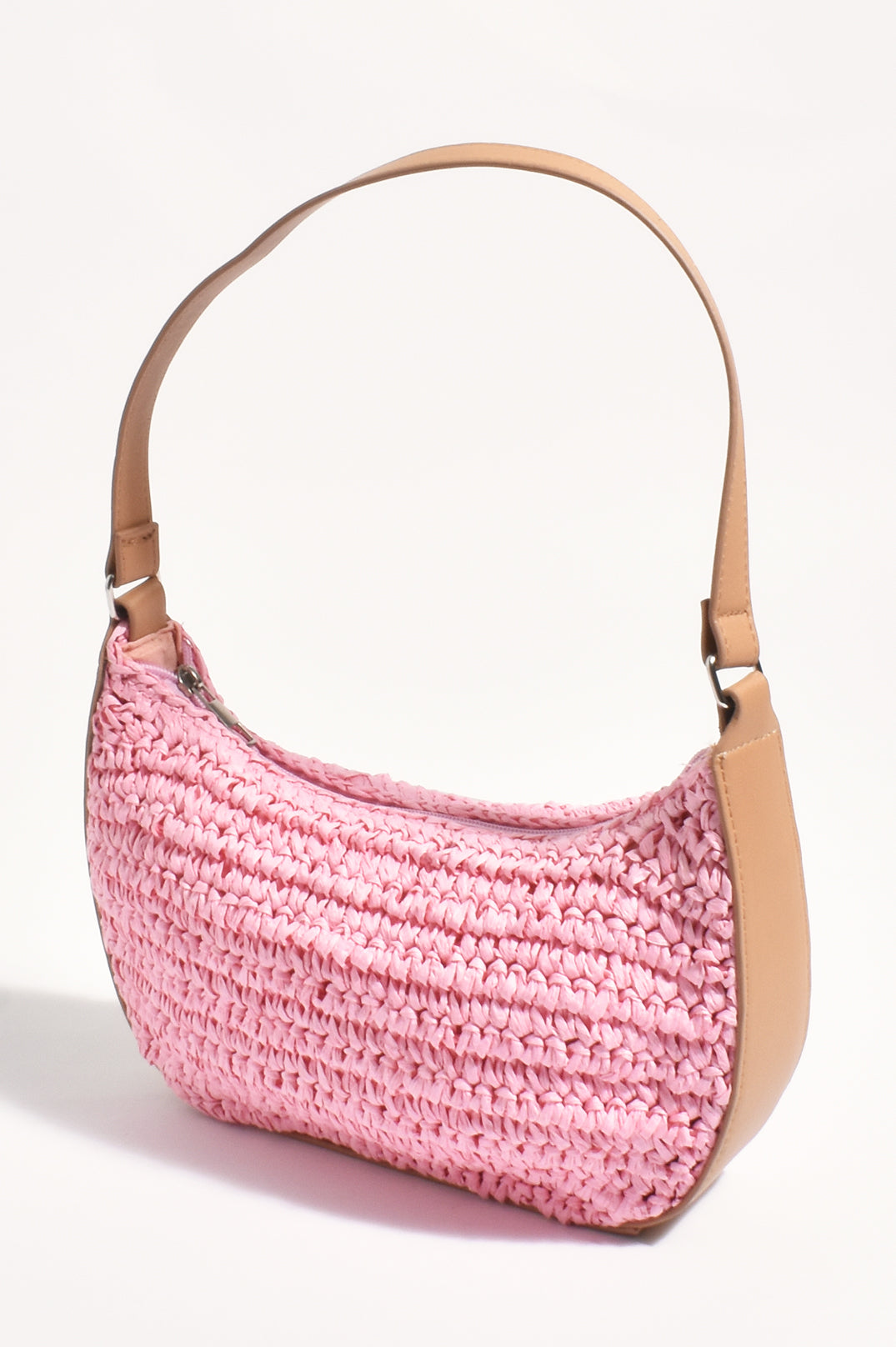 Adorne Harmony Paper Weave Mini Bag - Pink