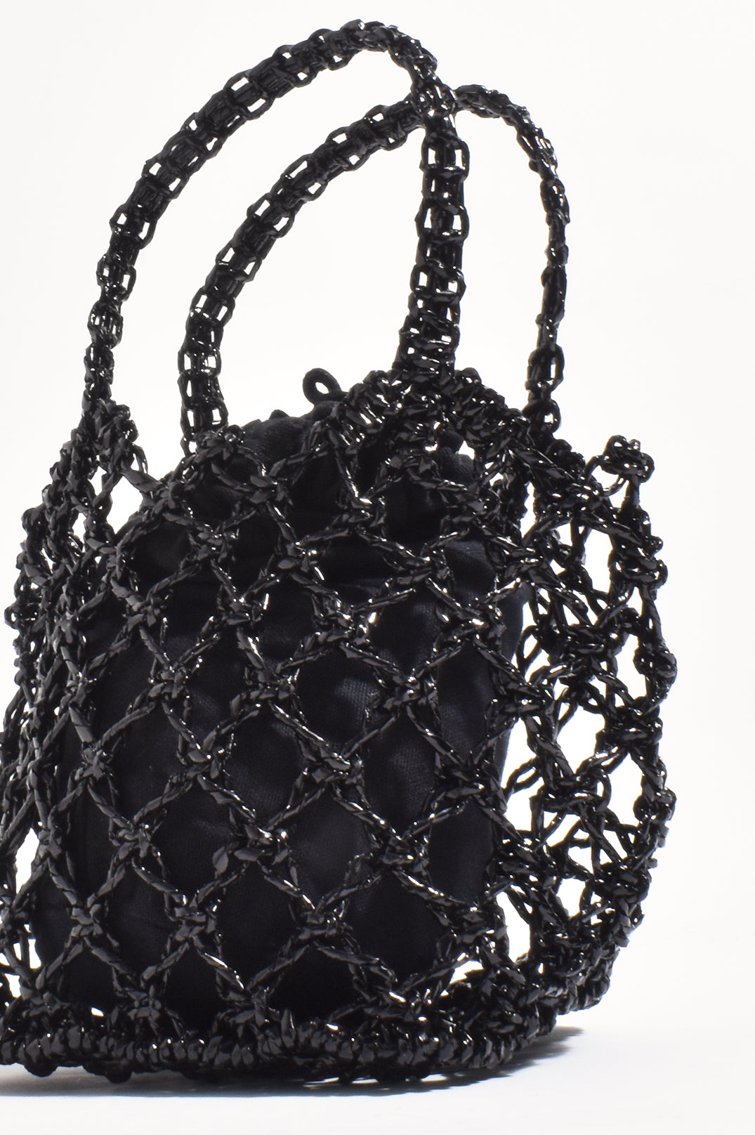 Adorne Indy Metallic Weave Mini Basket - Black