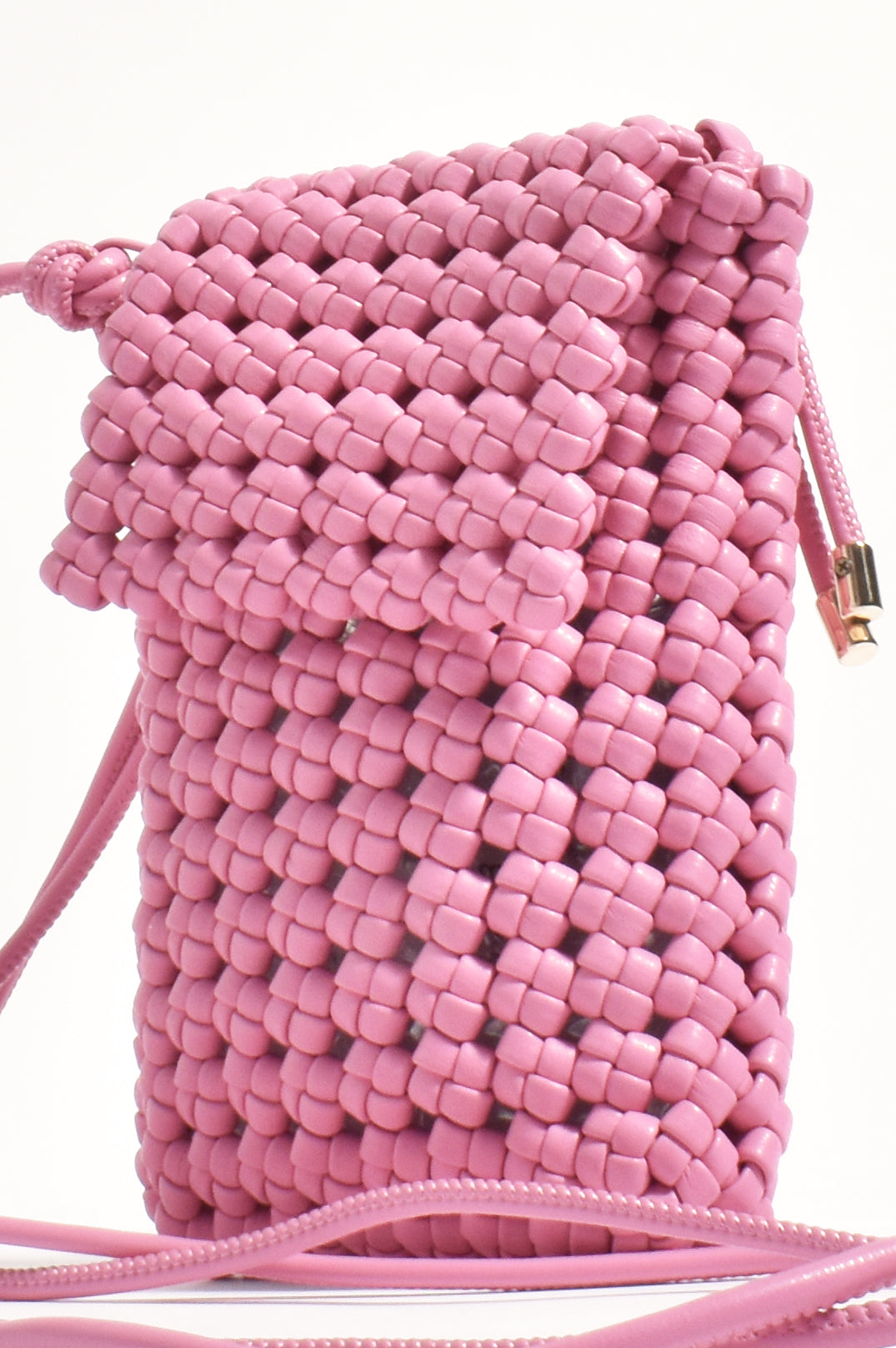 Adorne Imagen Weave Mini Cross Body Bag - Pink