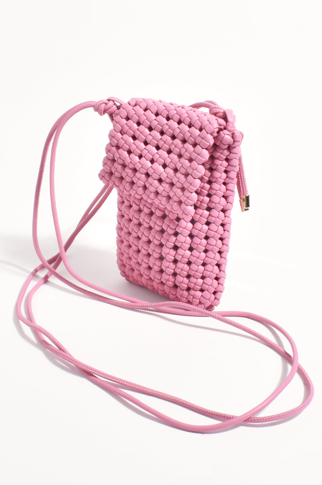 Adorne Imagen Weave Mini Cross Body Bag - Pink