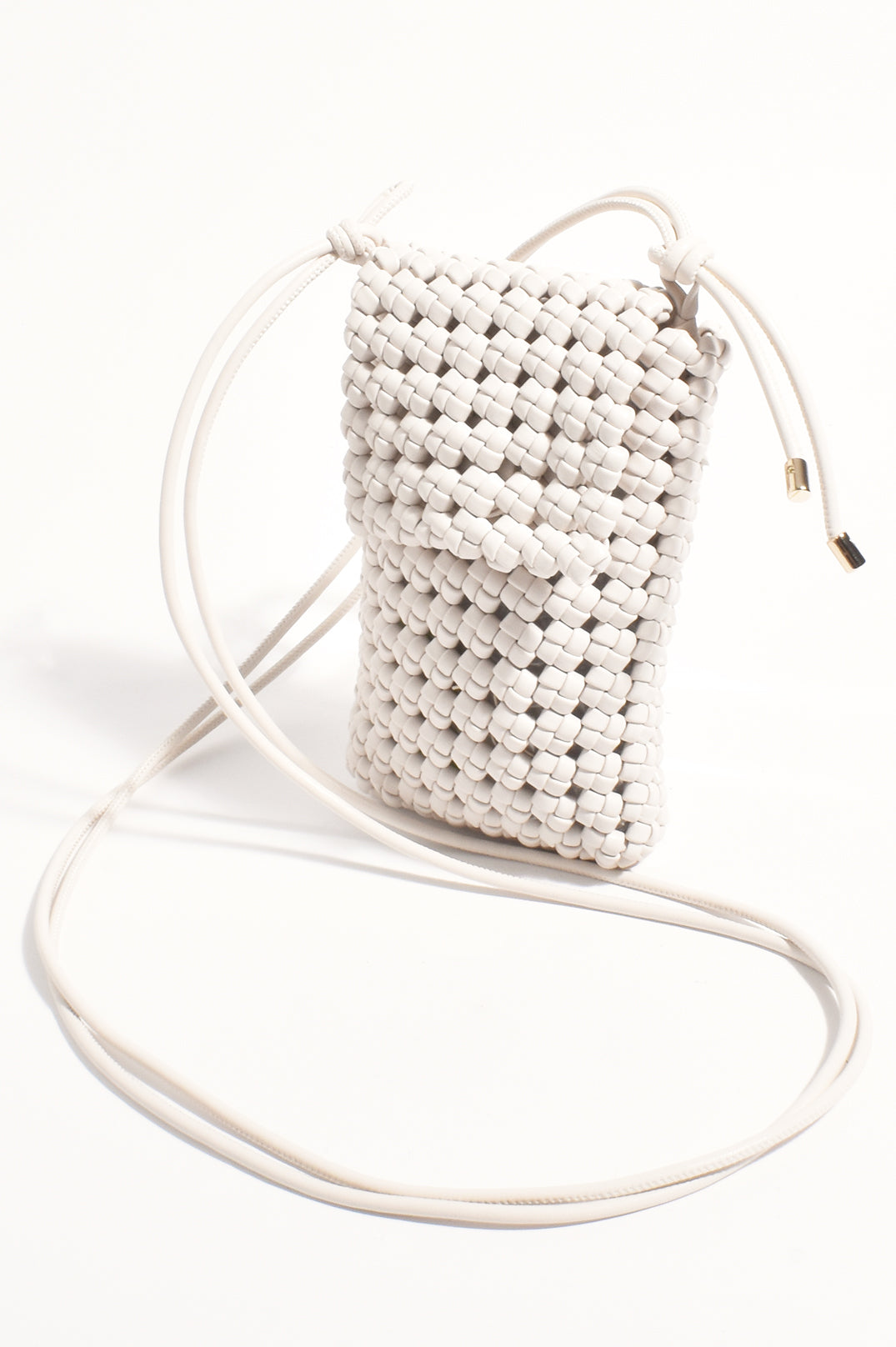 Adorne Imagen Weave Mini Cross Body Bag - White