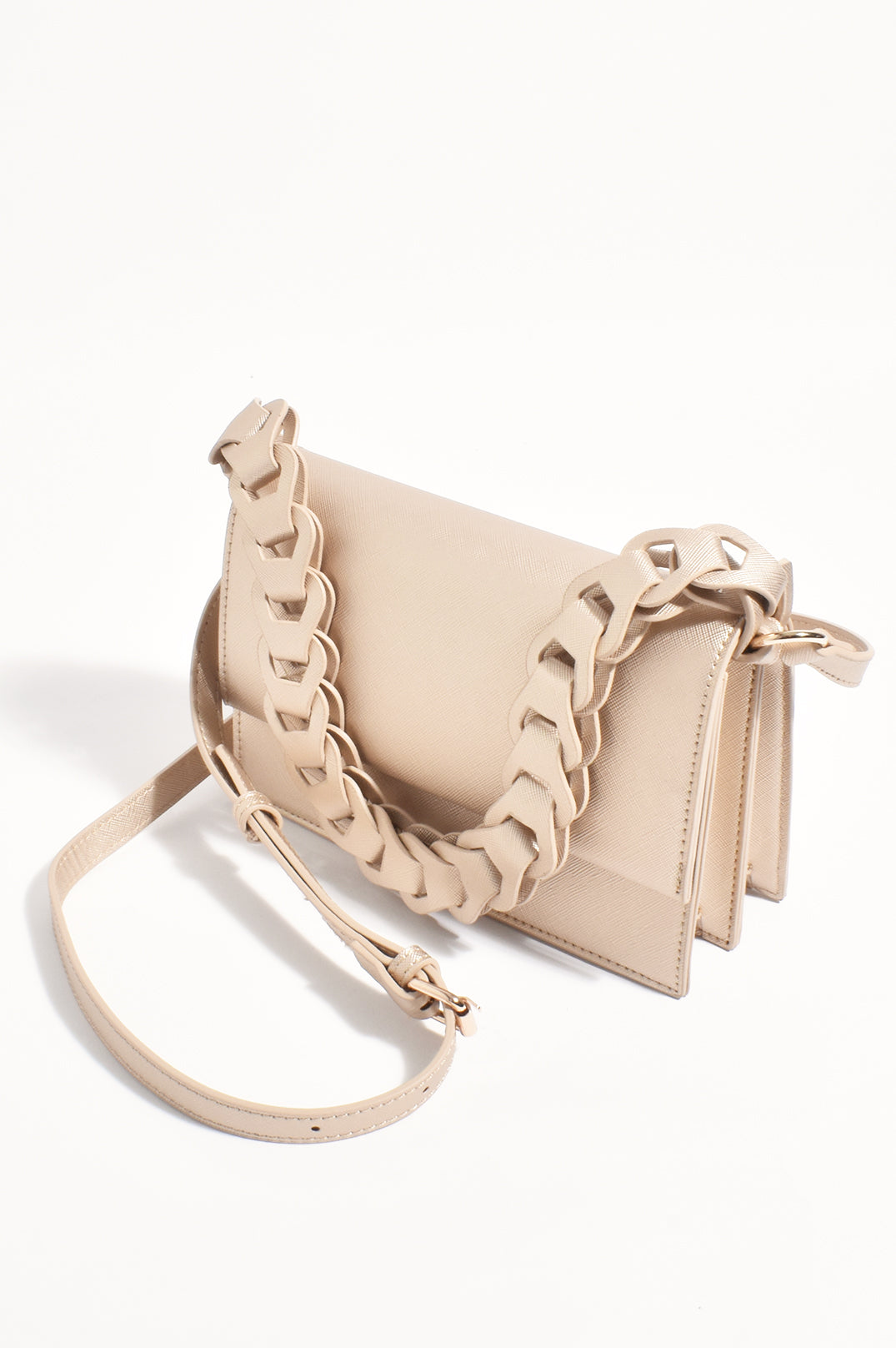 Adorne Jessica Structured Chain Mini Handbag - Gold