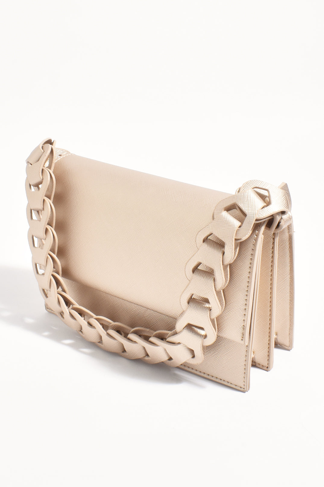 Adorne Jessica Structured Chain Mini Handbag - Gold