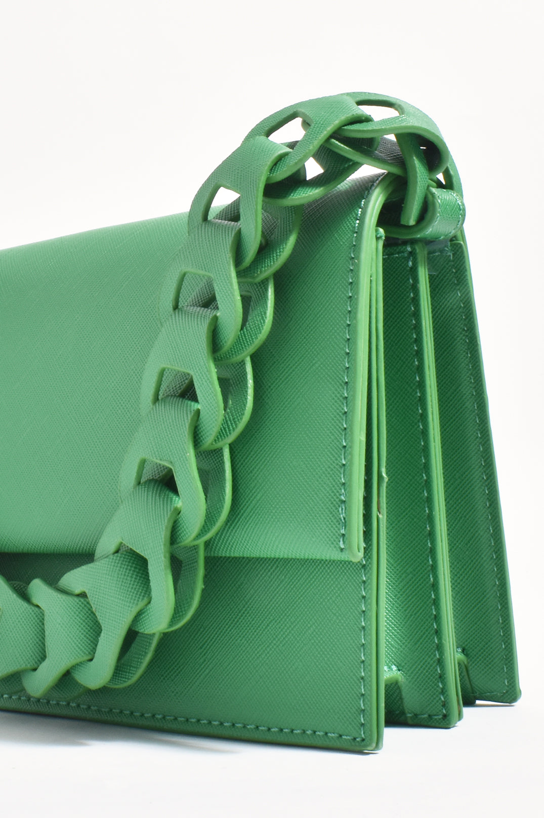 Adorne Jessica Structured Chain Mini Handbag - Green