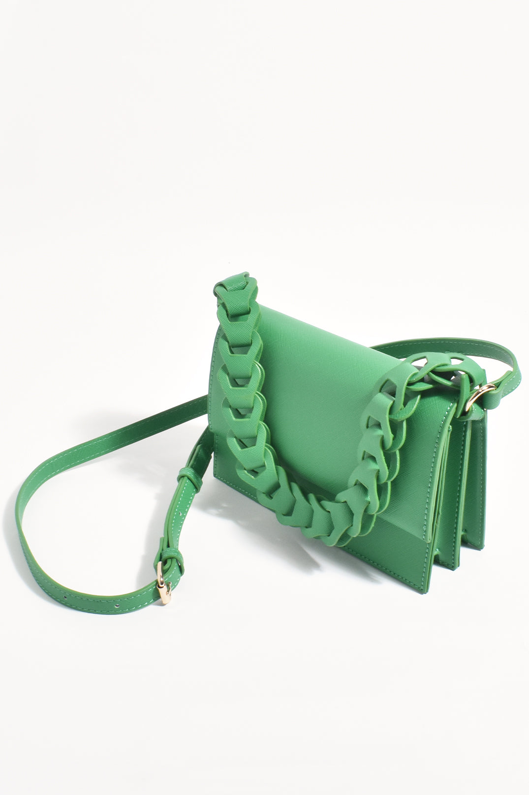 Adorne Jessica Structured Chain Mini Handbag - Green