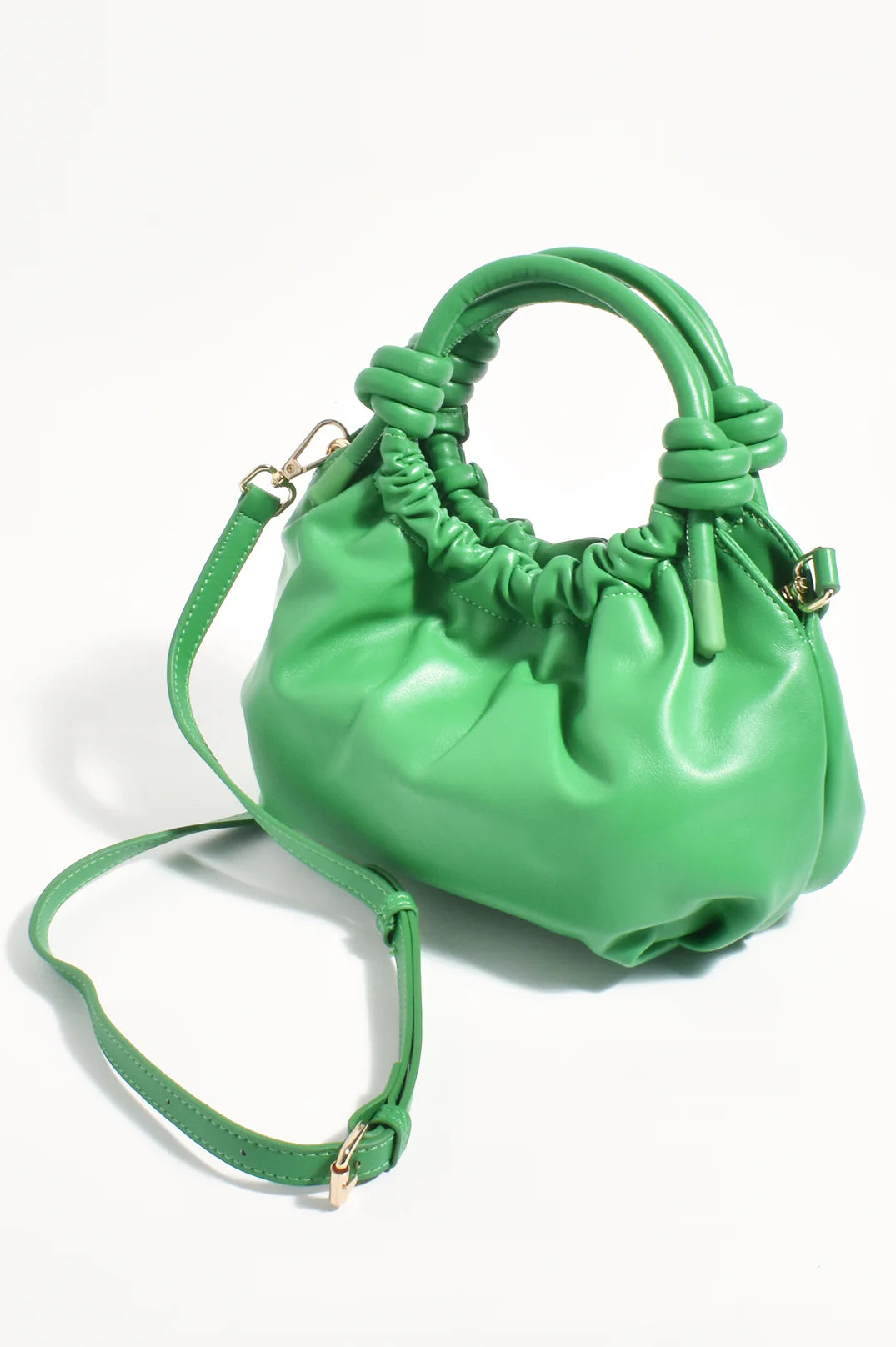 Adorne Knotted Handle Slouchy Handbag - Green