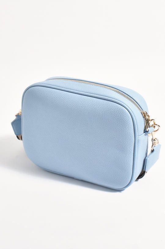 Adorne Pepper Leopard Webbing Pocket Crossbody Bag - Sky Blue