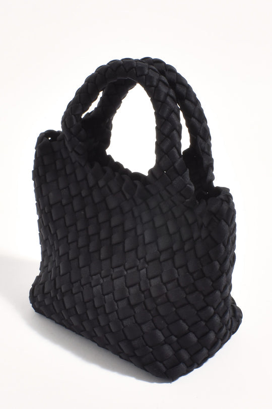 Adorne Keira Neoprene Woven Mini Bag with Pouch - Black