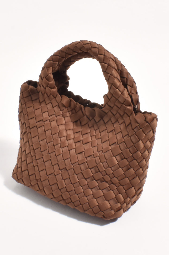 Adorne Keira Neoprene Woven Mini Bag with Pouch - Coffee