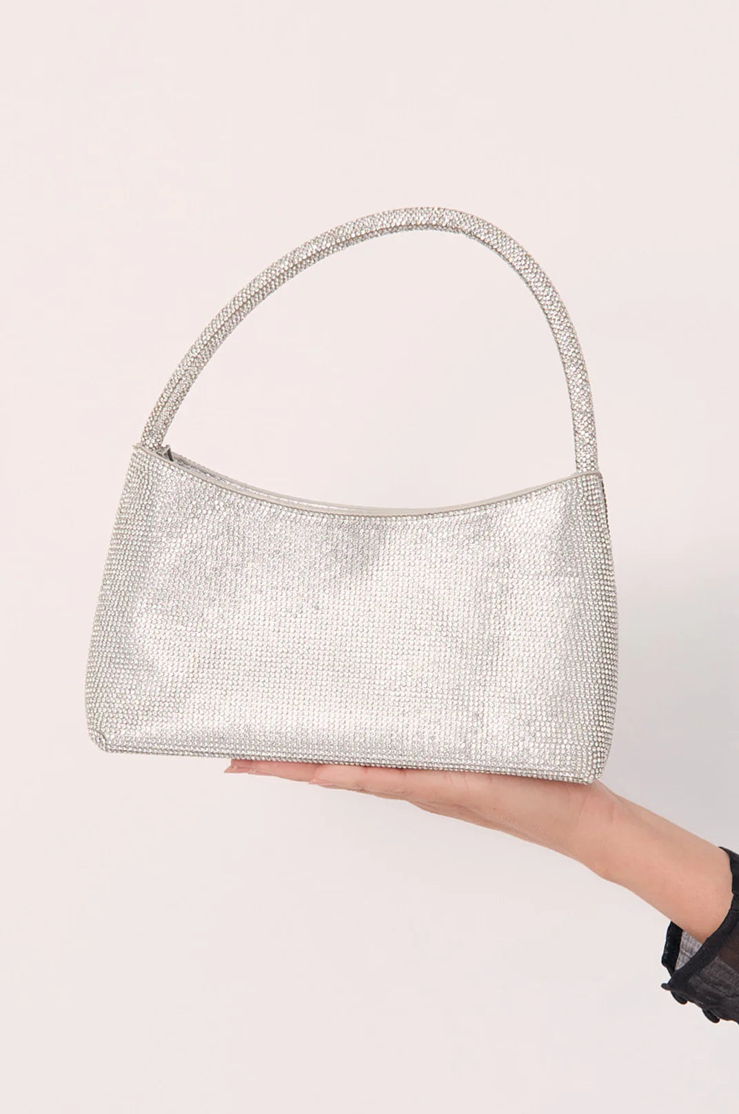 Adorne Astrid Handle Diamante Mini Bag - Silver