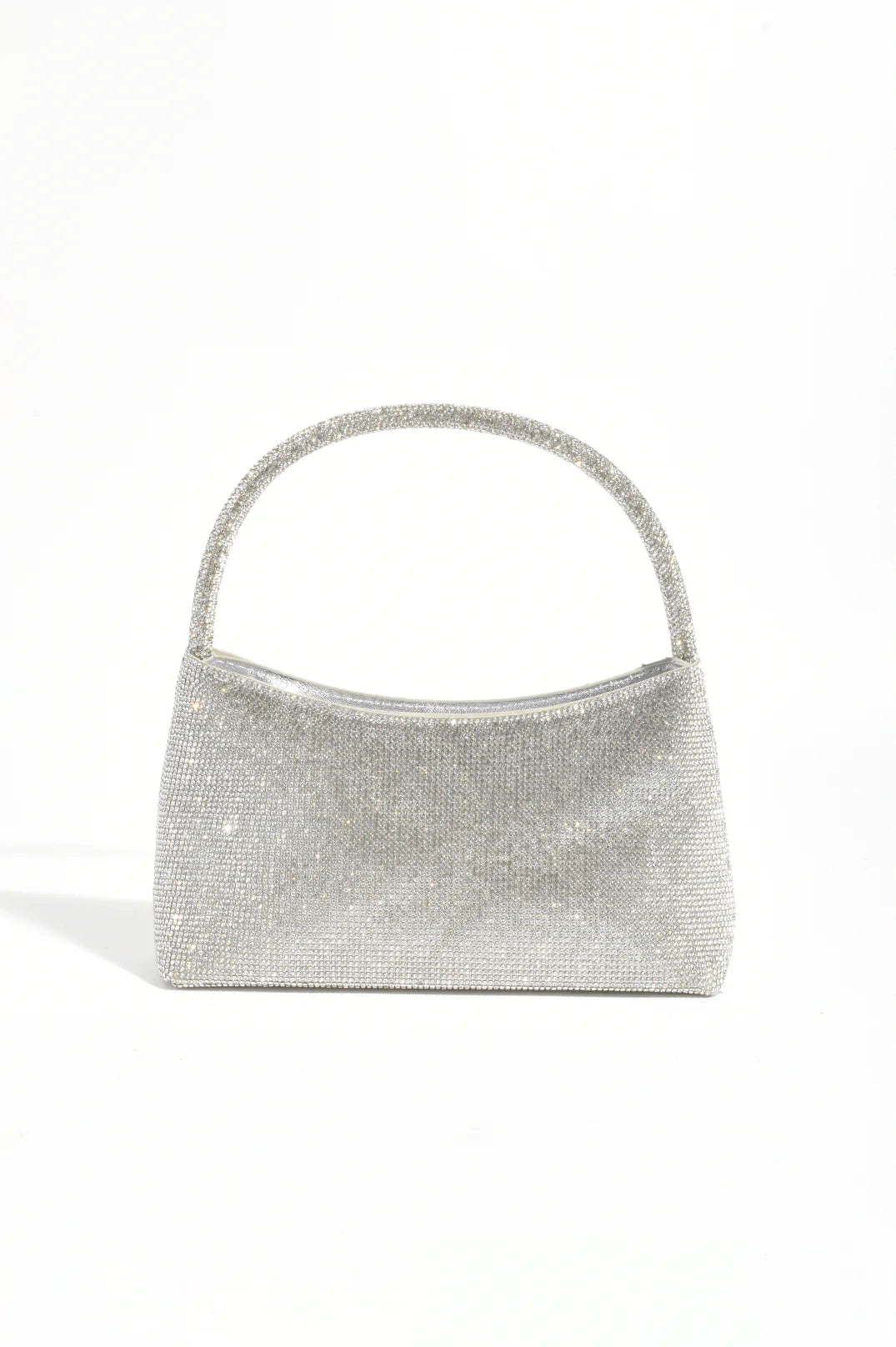 Adorne Astrid Handle Diamante Mini Bag - Silver